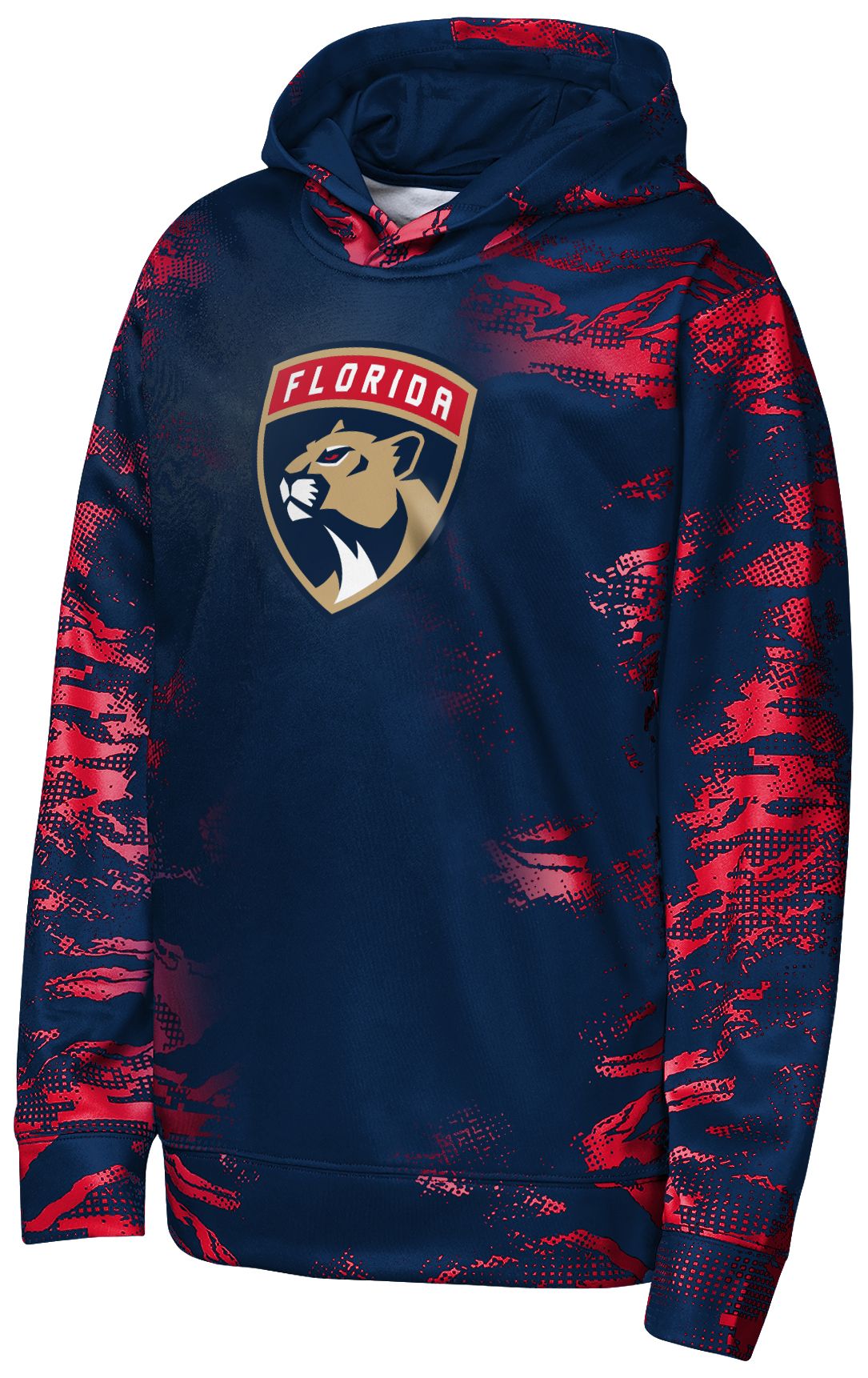 NHL Team Apparel Youth Florida Panthers Navy Dynamics Pullover Hoodie