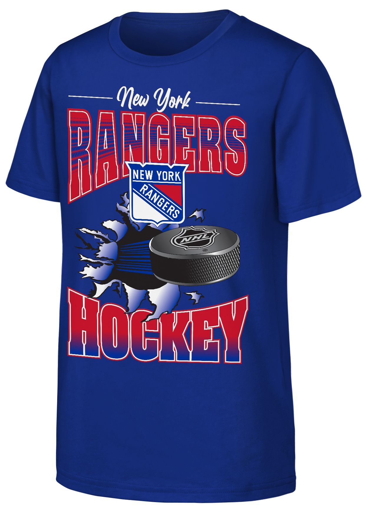 NHL Youth New York Rangers Rush Blue Breakout 2.0 T-Shirt