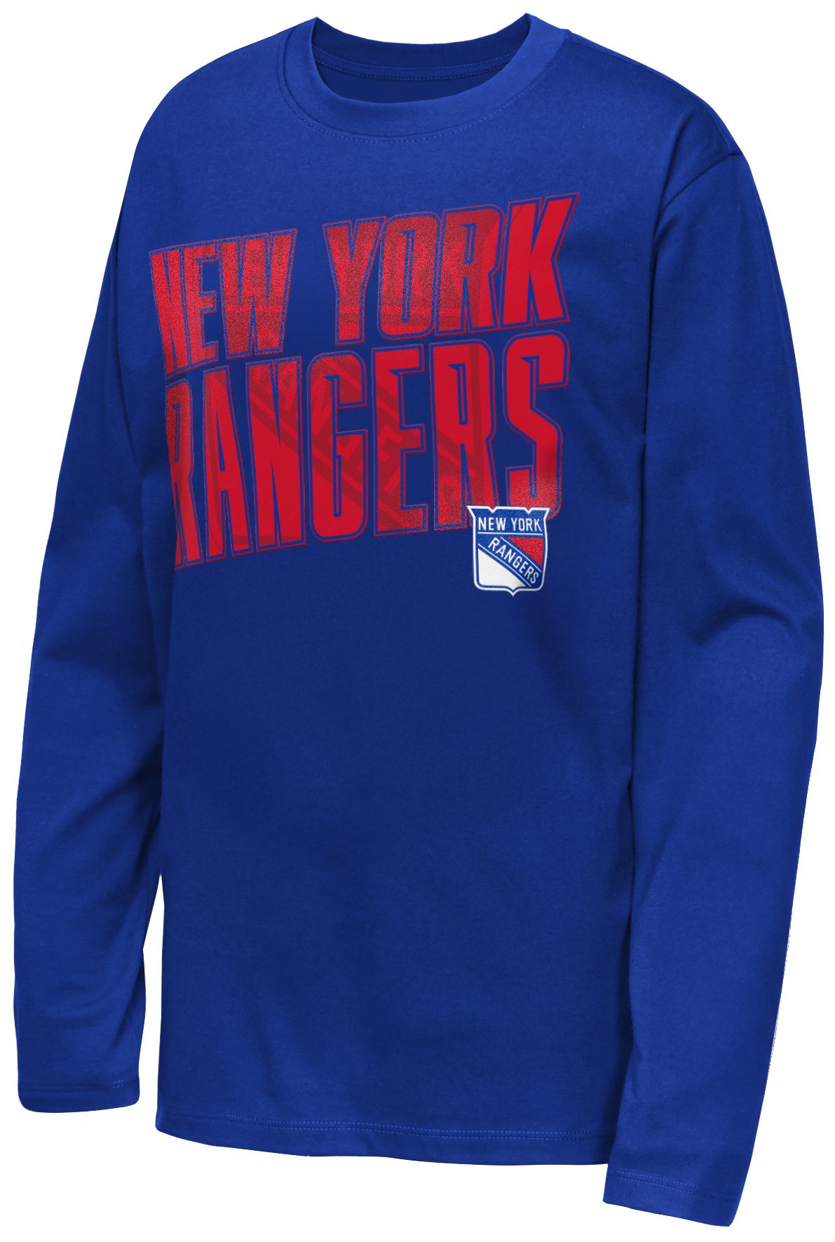 NHL Youth New York Rangers Blue Set the Tone Long Sleeve Shirt