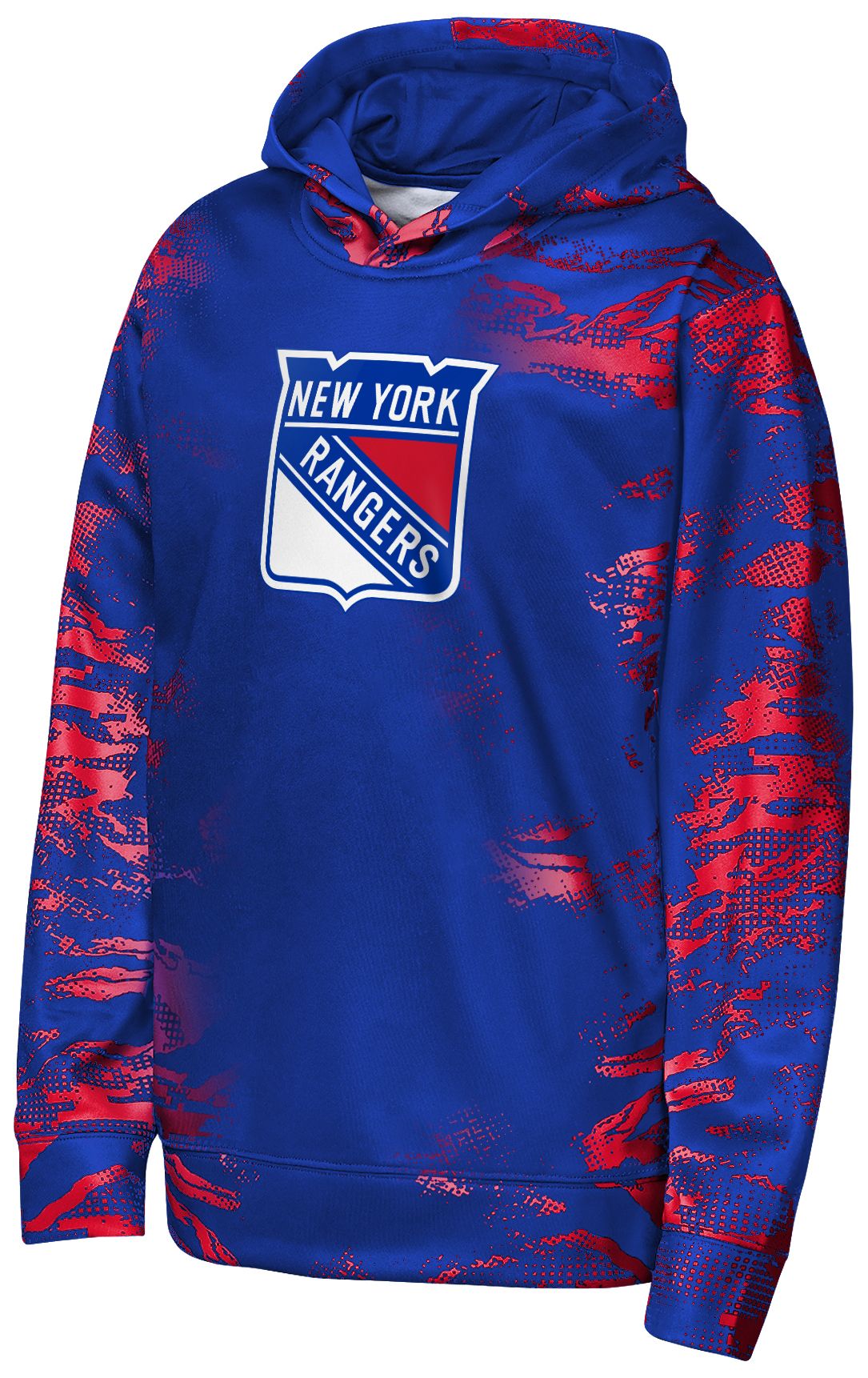 NHL Team Apparel Youth New York Rangers Blue Dynamics Pullover Hoodie