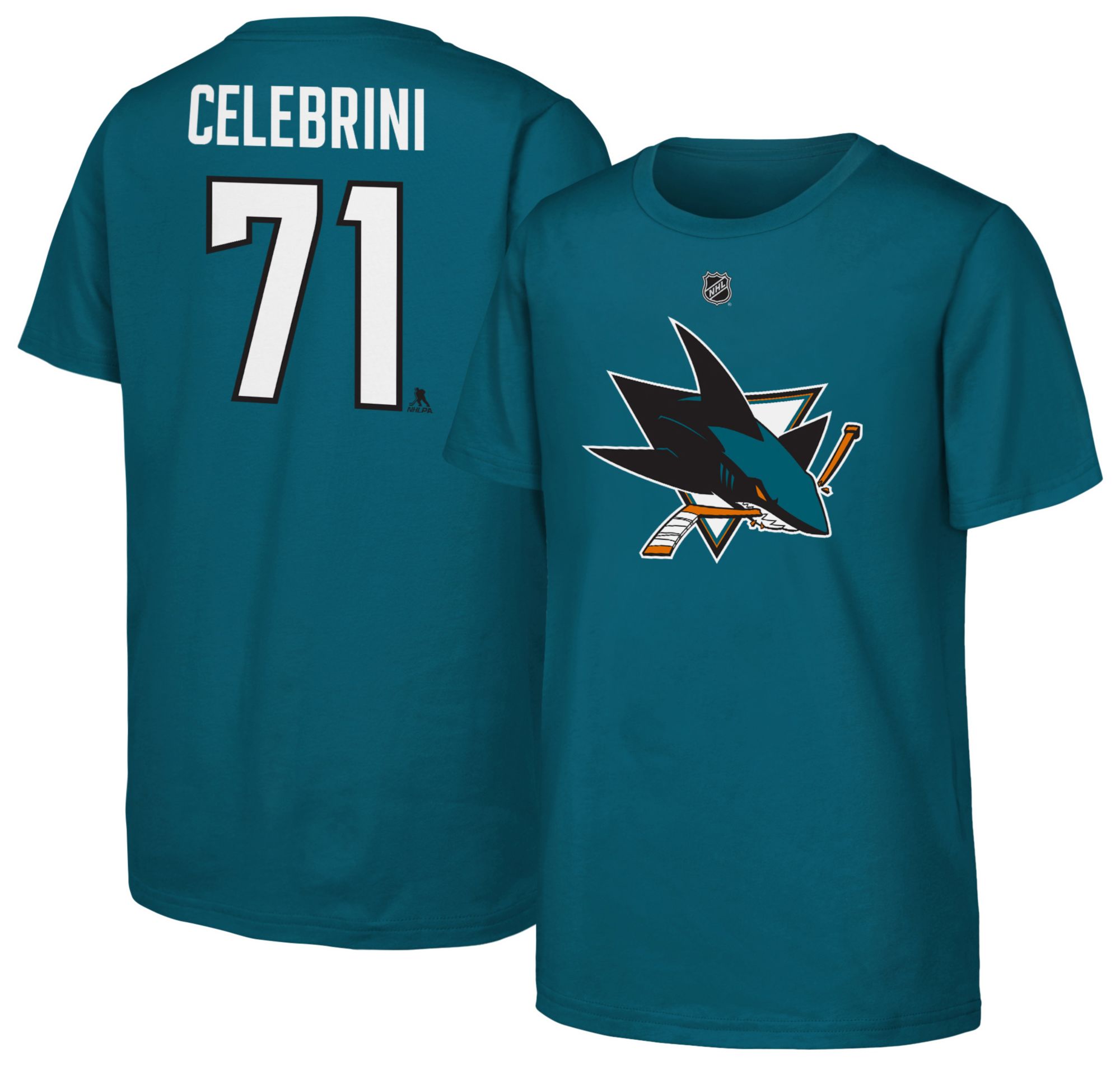 NHL Youth San Jose Sharks Macklin Celebrini #71 Blustery T-Shirt