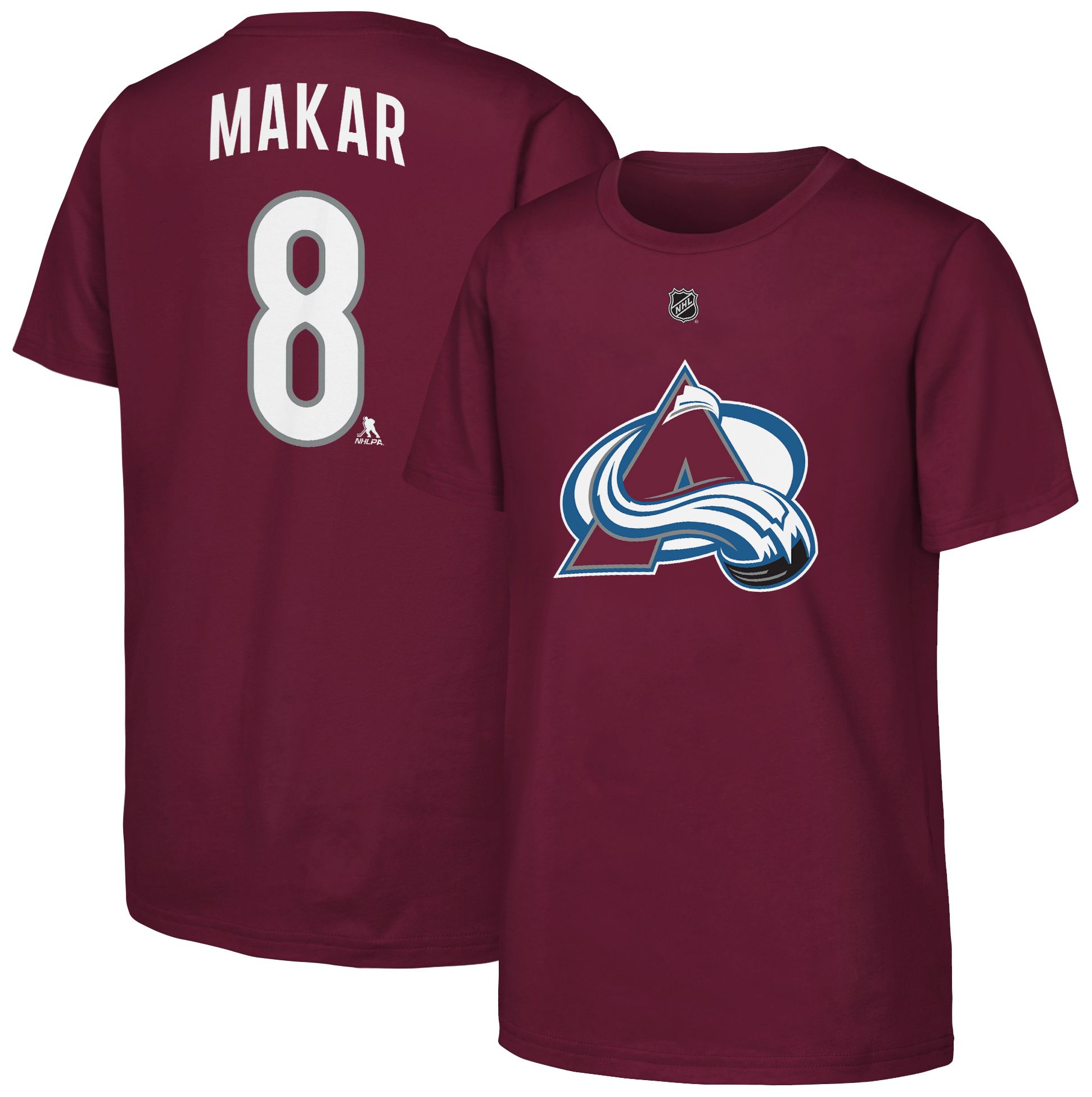 NHL Youth Colorado Avalanche Cale Makar #8 Team Red T-Shirt