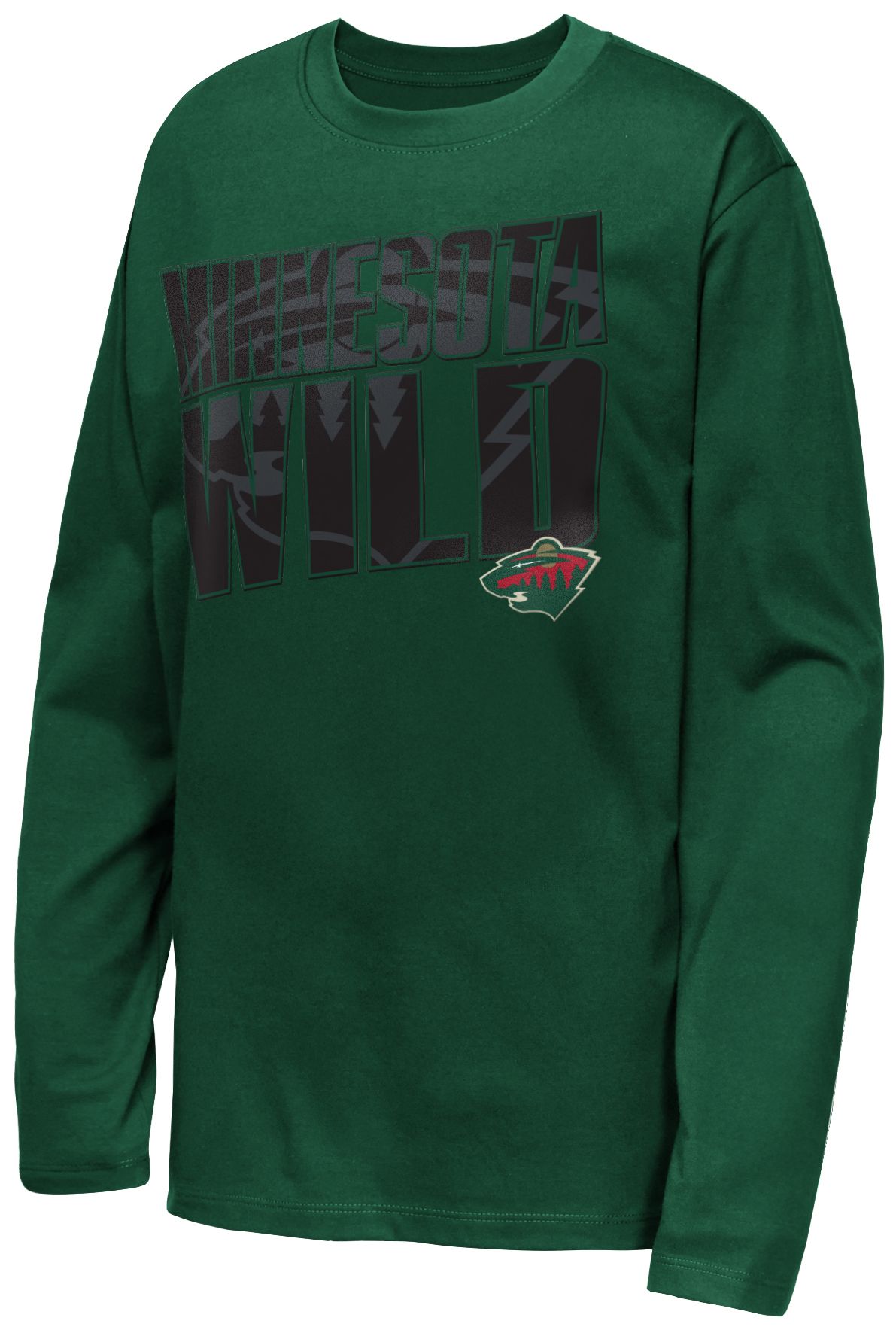 NHL Youth Minnesota Wild Green Set the Tone Long Sleeve Shirt