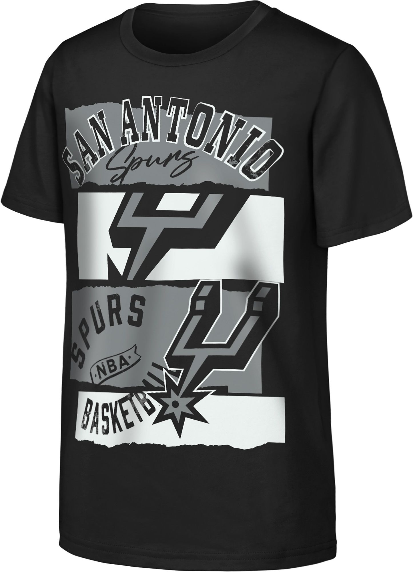 Outerstuff Youth San Antonio Spurs Black Wordmark Paint T-Shirt
