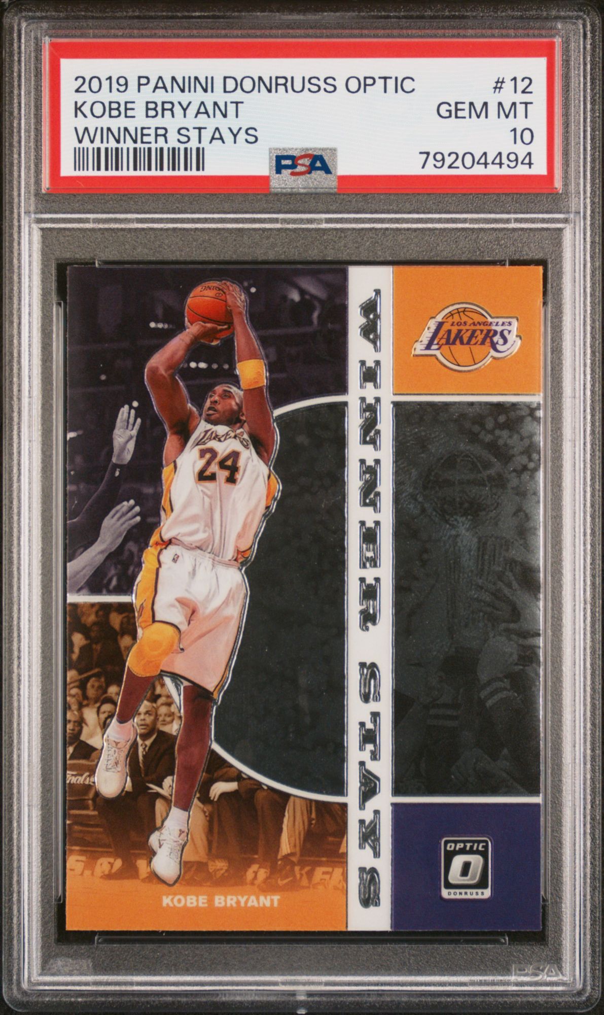 2019 Panini Donruss Optic Winner Stays 12 Kobe Bryant PSA 10