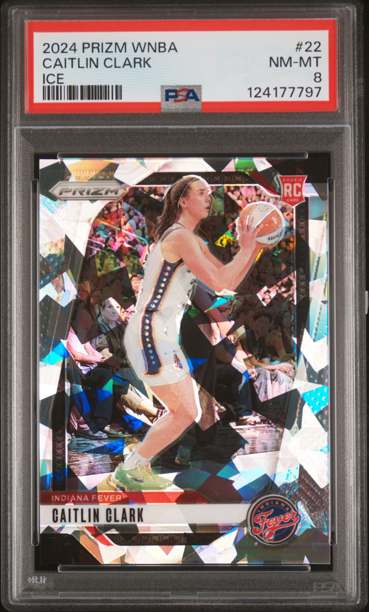 2024 Panini Prizm WNBA 22 Caitlin Clark Ice PSA 8