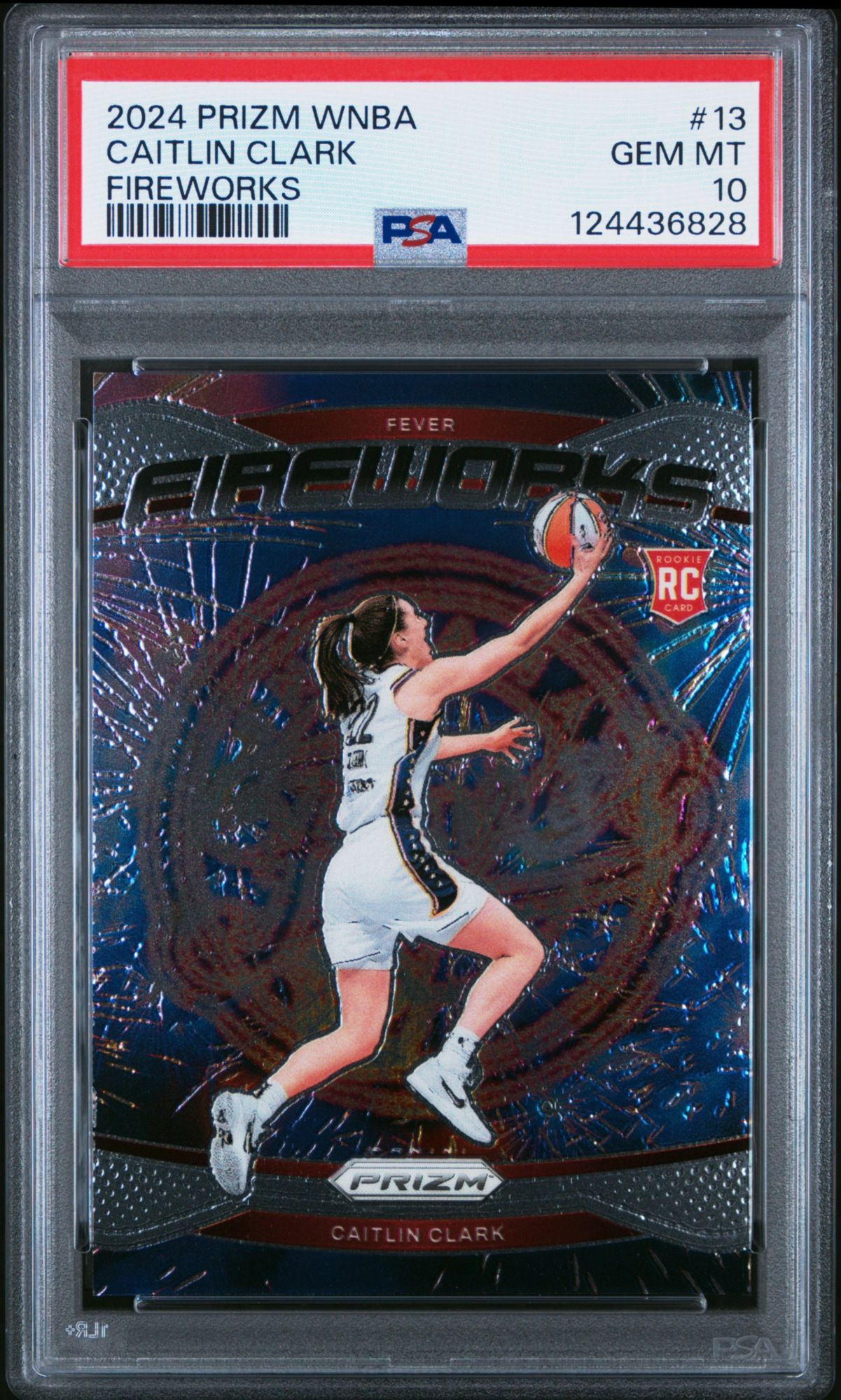 2024 Panini Prizm WNBA Fireworks 13 Caitlin Clark PSA 10
