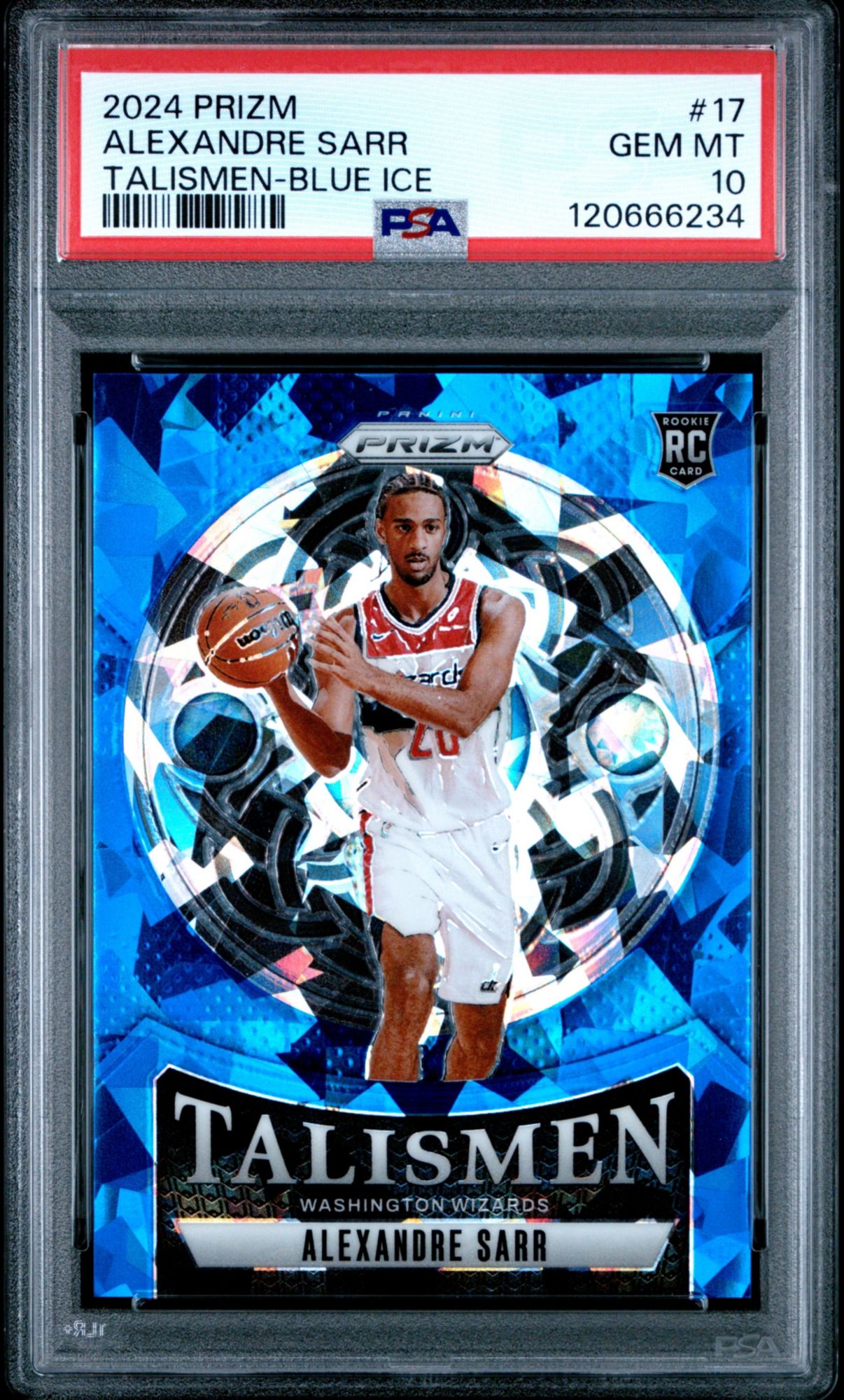 2024 Panini Prizm Talismen 17 Alexandre Sarr Blue Ice PSA 10