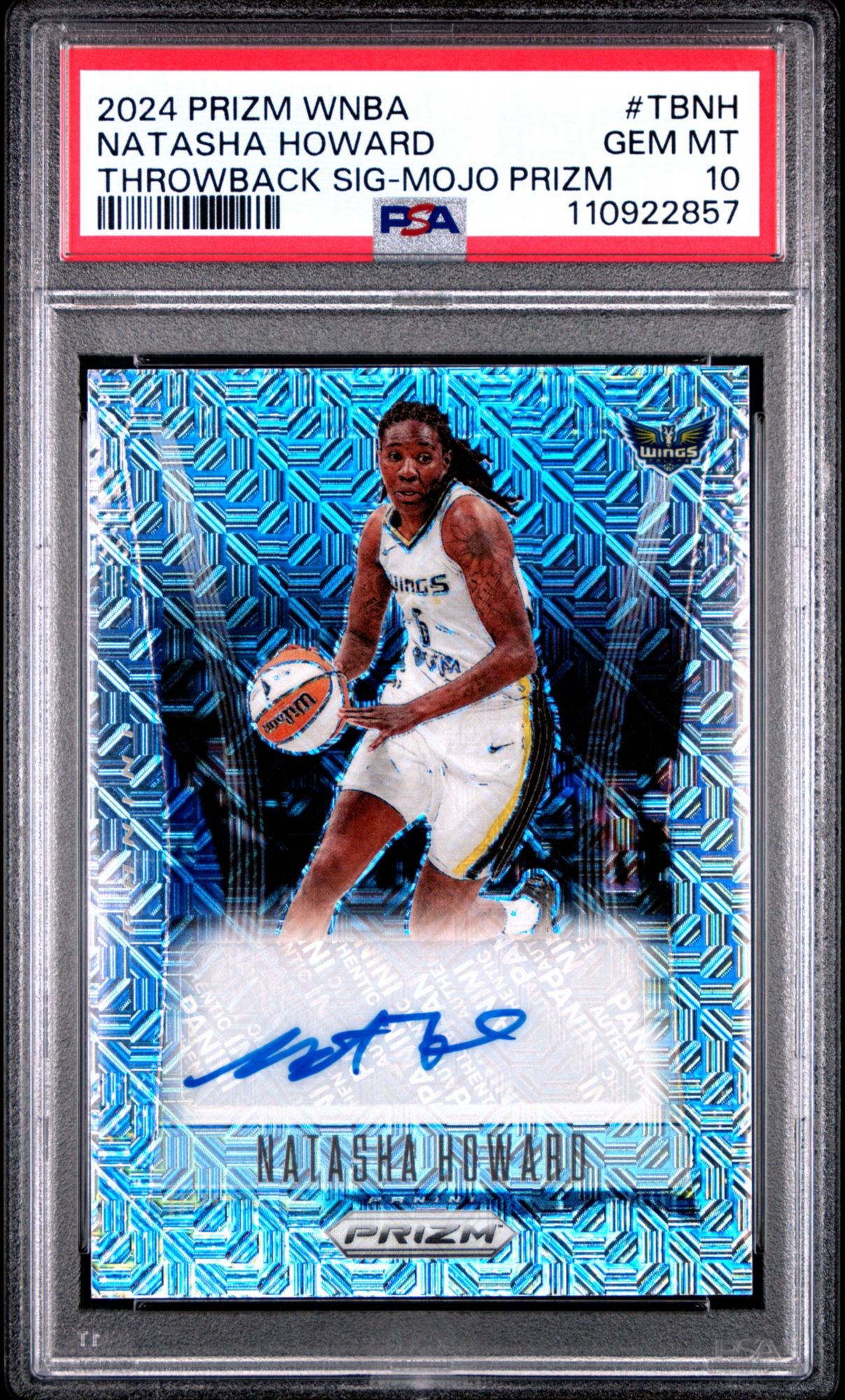 2024 Panini Prizm WNBA Throwback Signatures TBNH Natasha Howard Mojo Prizm PSA 10