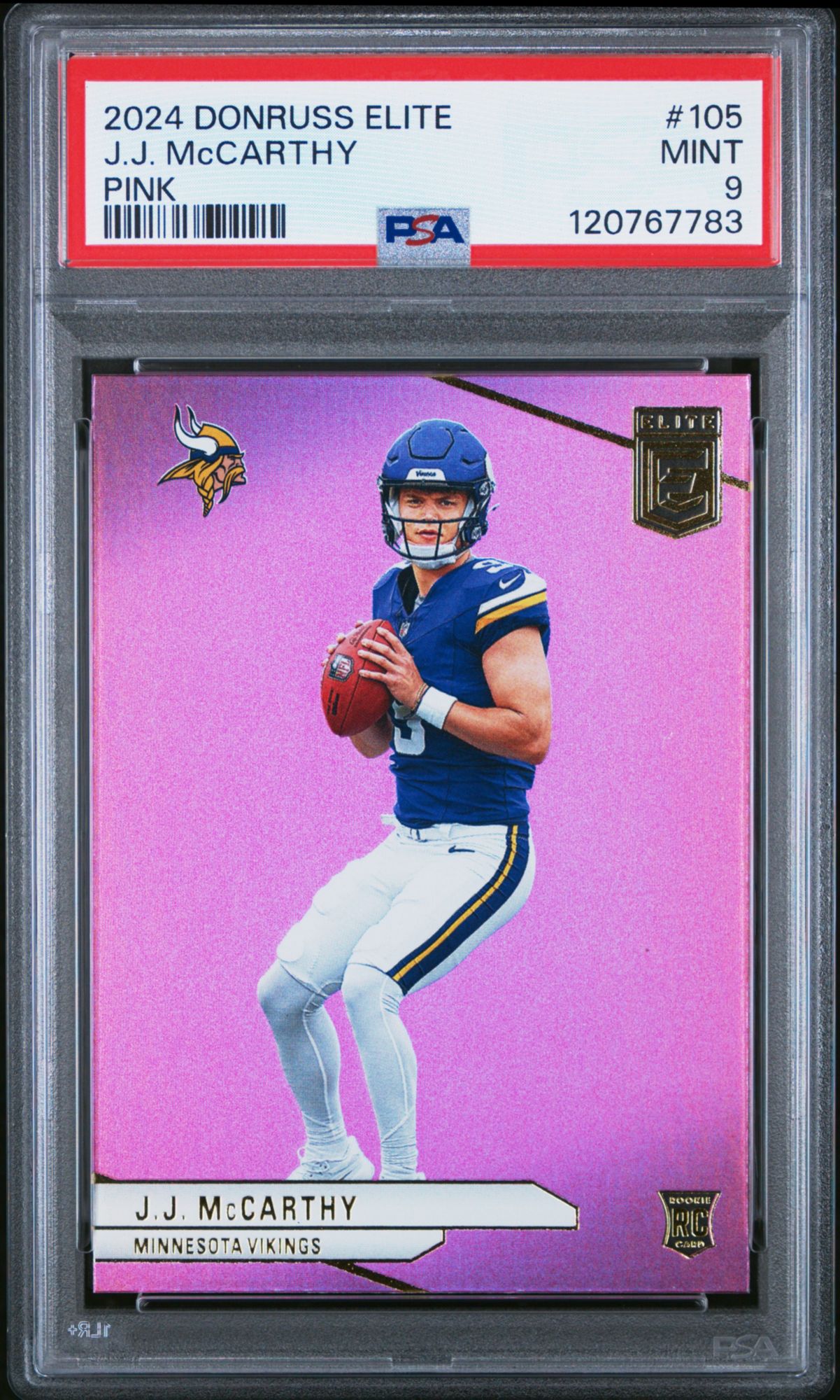 2024 Panini Donruss Elite 105 J.J. McCarthy Pink PSA 9 | Dick's