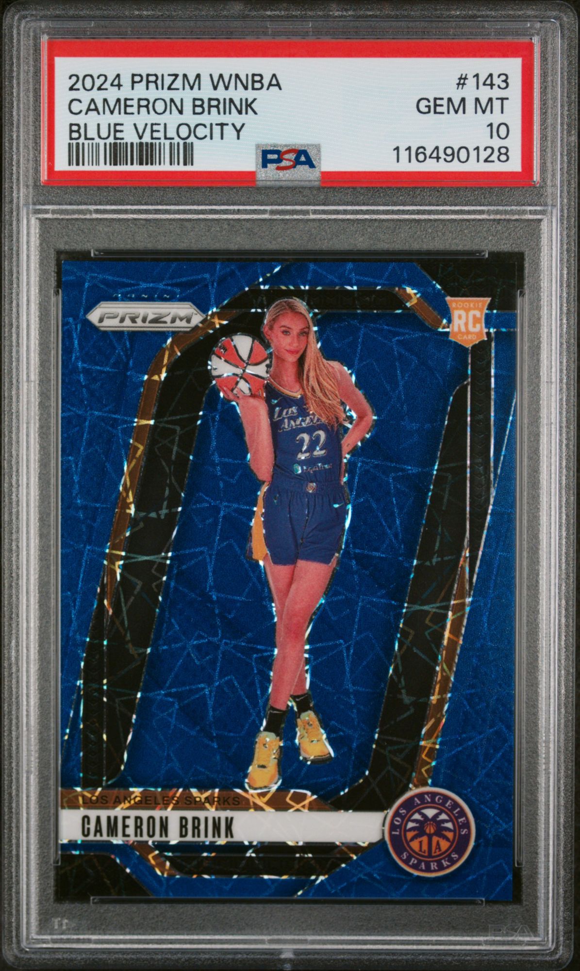 2024 Panini Prizm WNBA 143 Cameron Brink Blue Velocity PSA 10