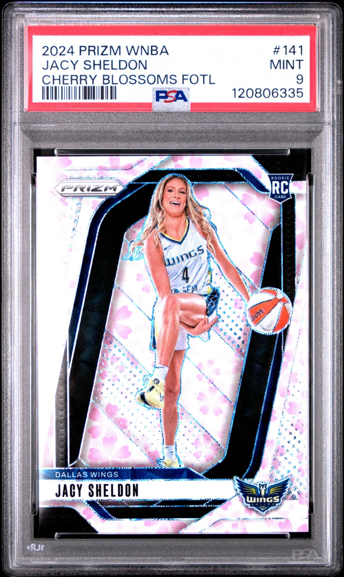 2024 Panini Prizm WNBA 141 Jacy Sheldon Cherry Blossoms Fotl PSA 9