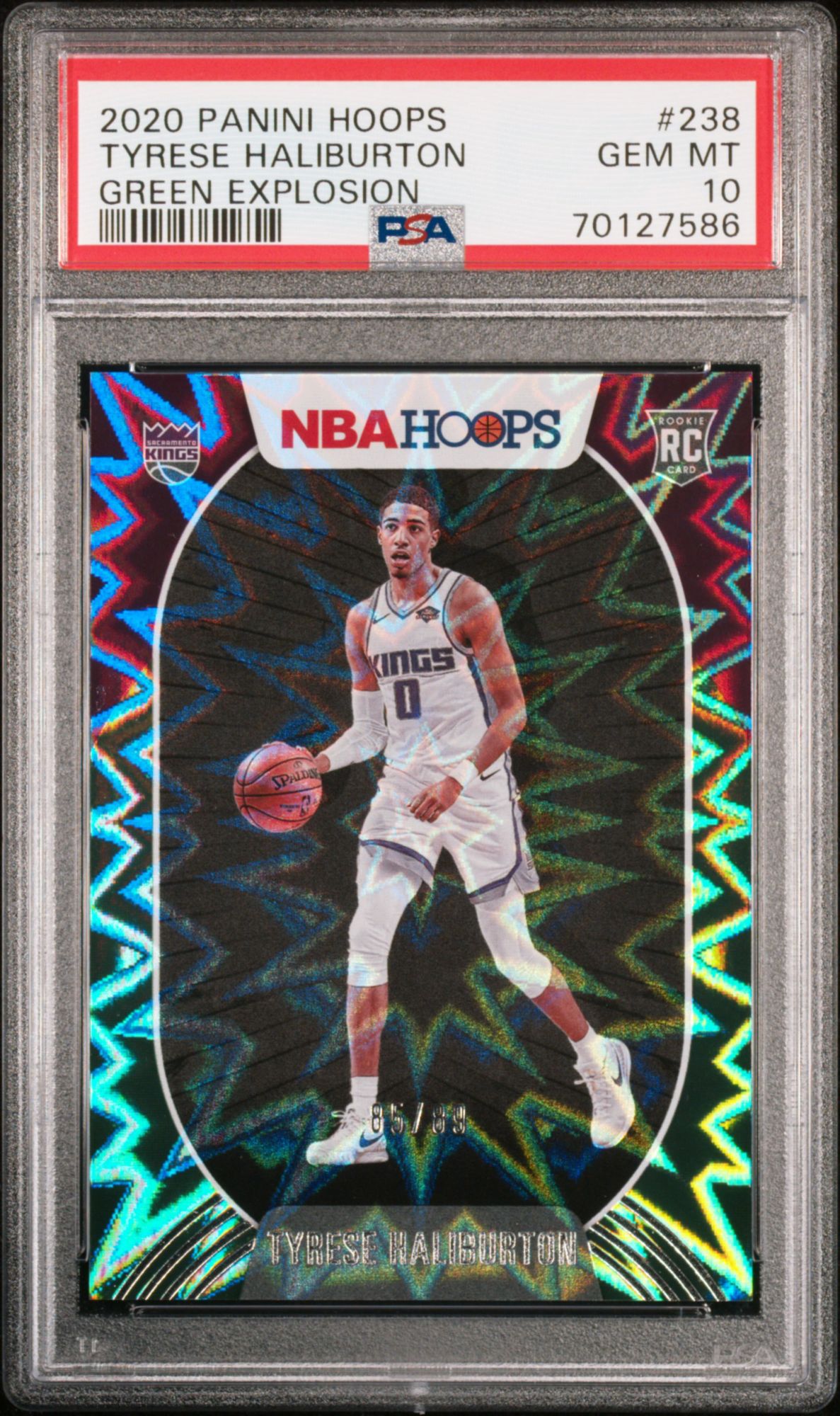 2020 Panini Hoops 238 Tyrese Haliburton Green Explosion PSA 10