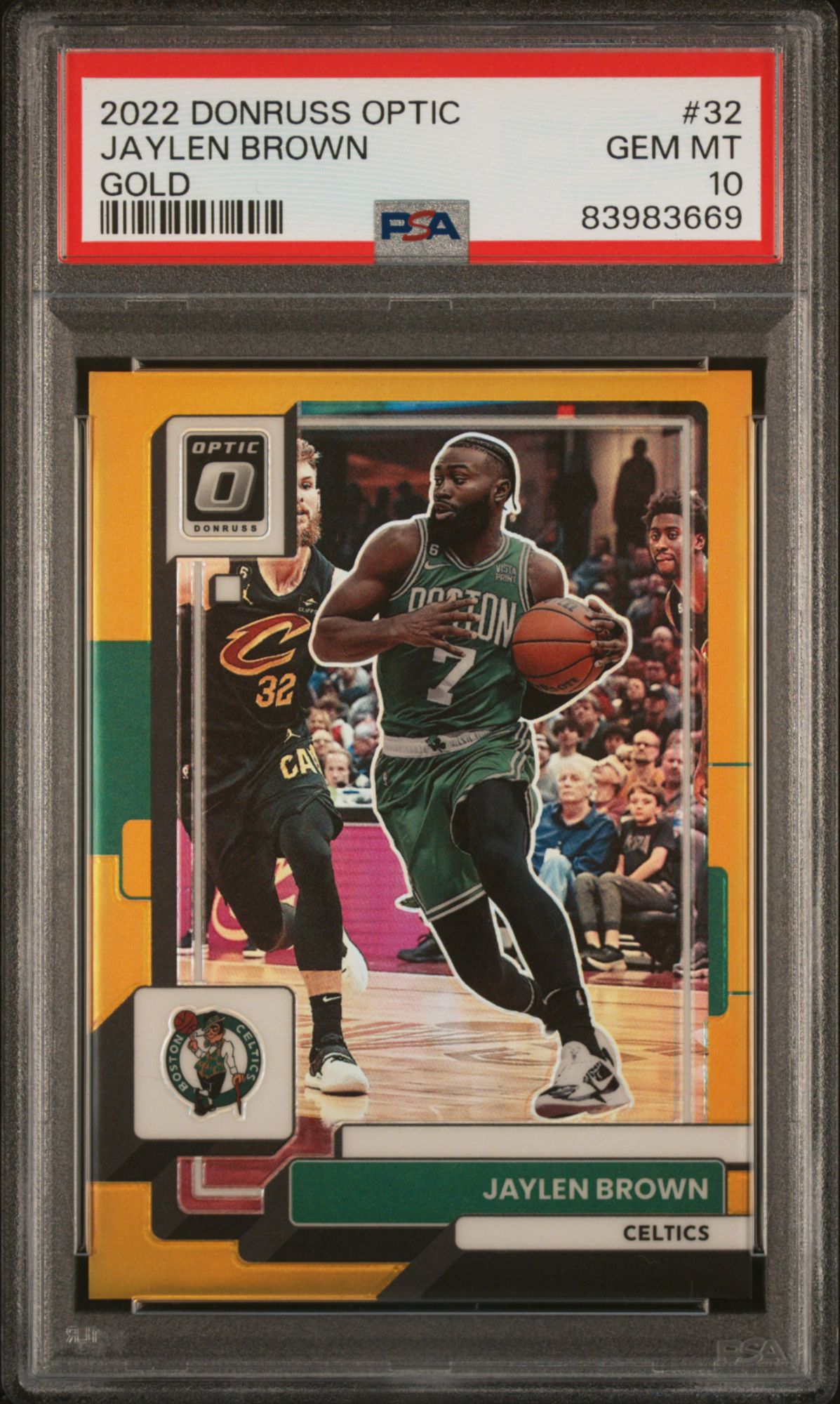 2022 Panini Donruss Optic 32 Jaylen Brown Gold PSA 10