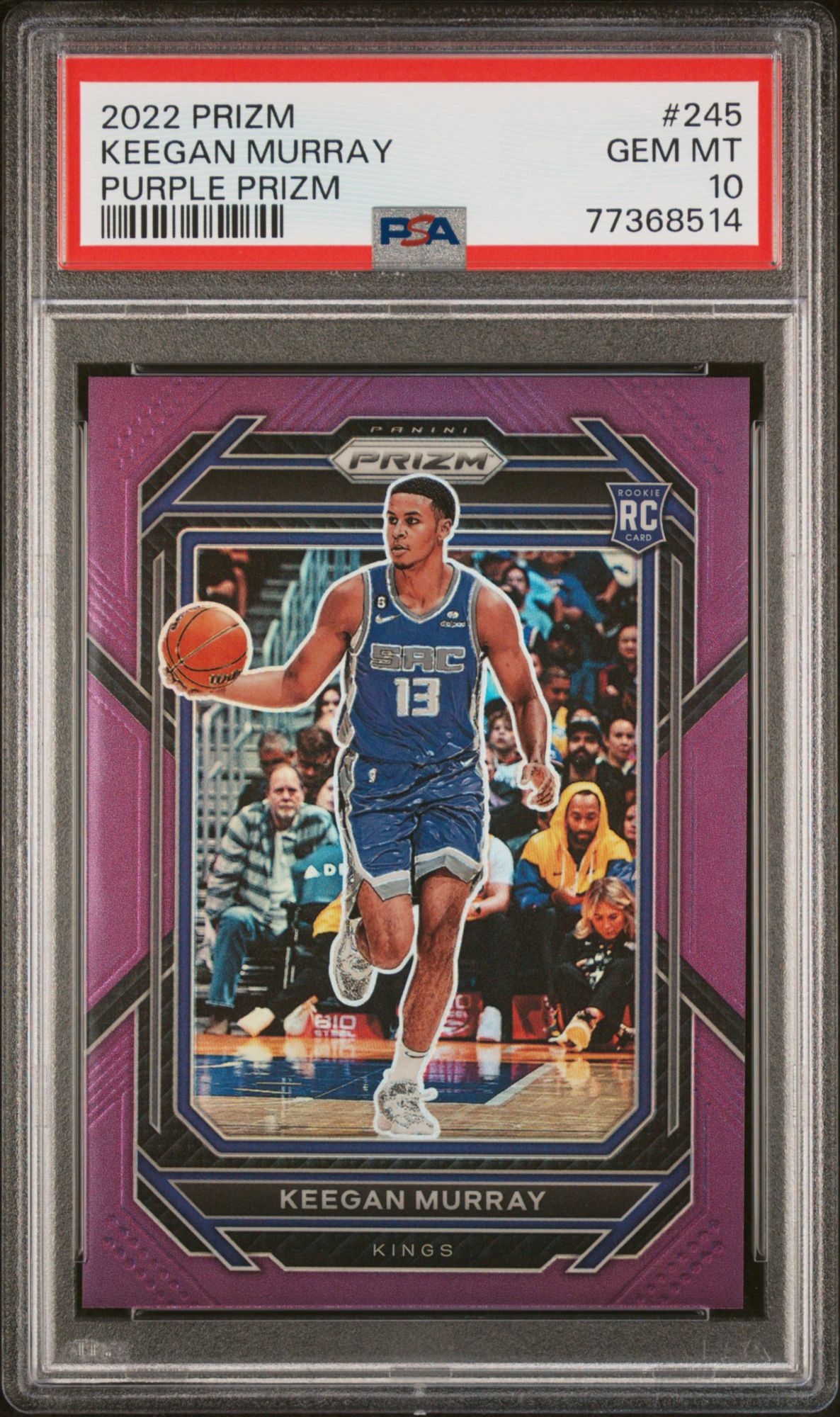 2022 Panini Prizm 245 Keegan Murray Purple Prizm PSA 10
