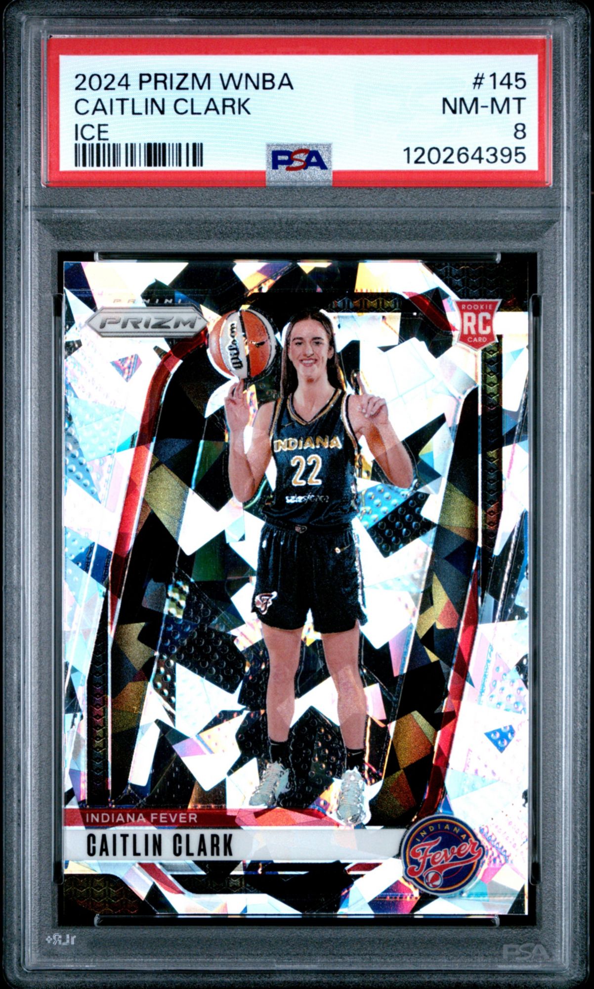 2024 Panini Prizm WNBA 145 Caitlin Clark Ice PSA 8