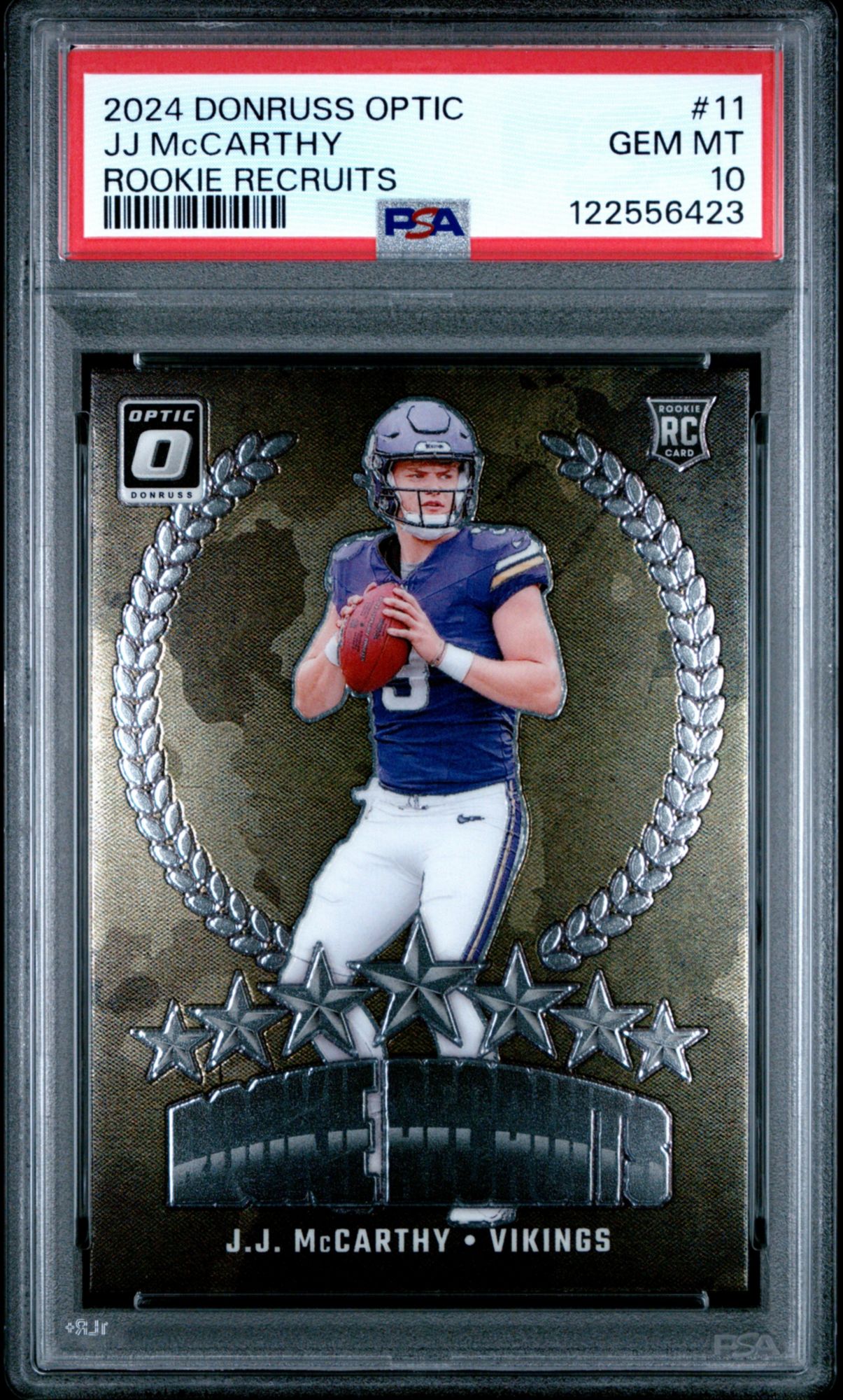 2024 Panini Donruss Optic Rookie Recruits 11 JJ Mccarthy PSA 10