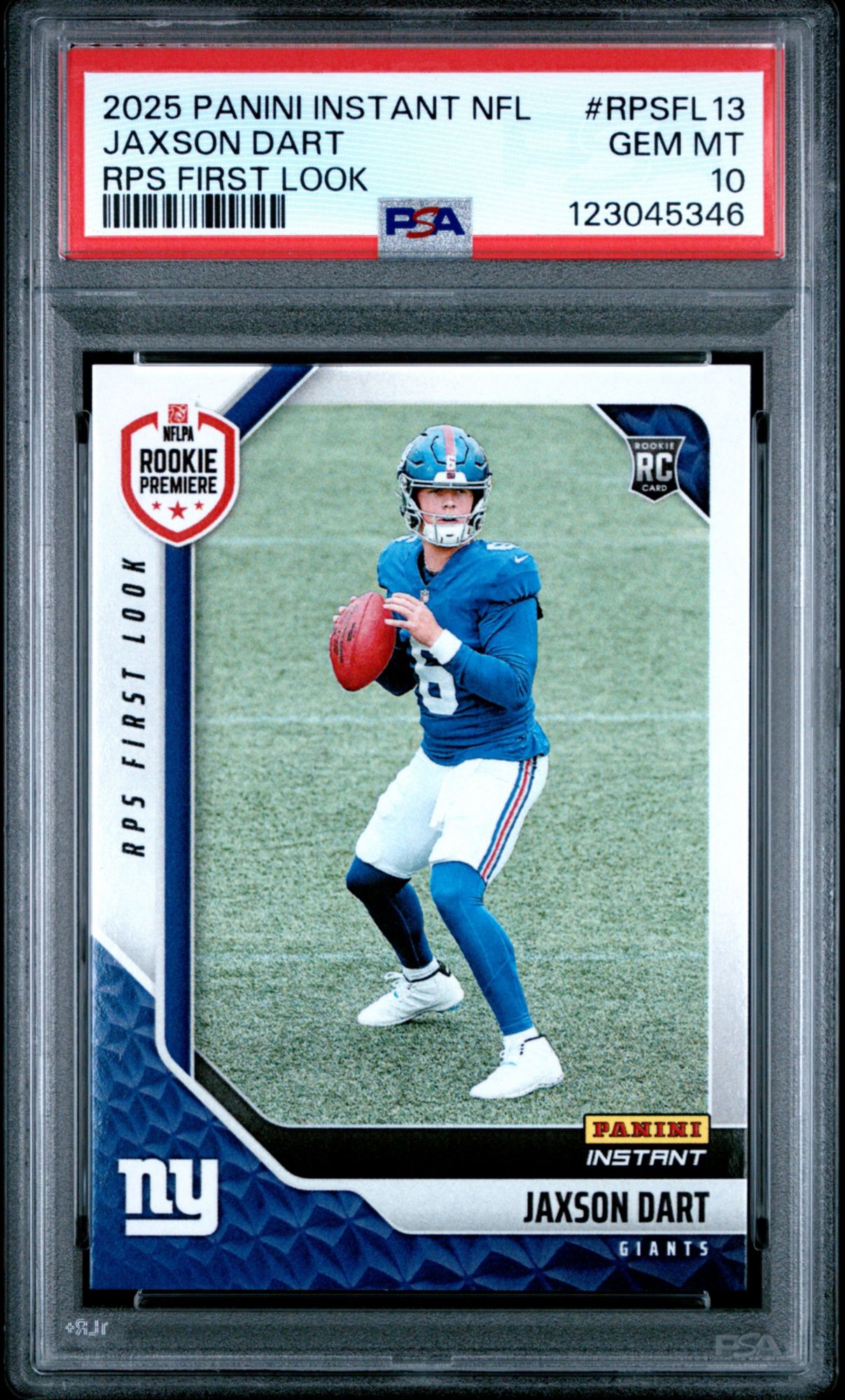 2025 Panini Instant NFL RPS First Look RPSFL13 Jaxson Dart PSA 10