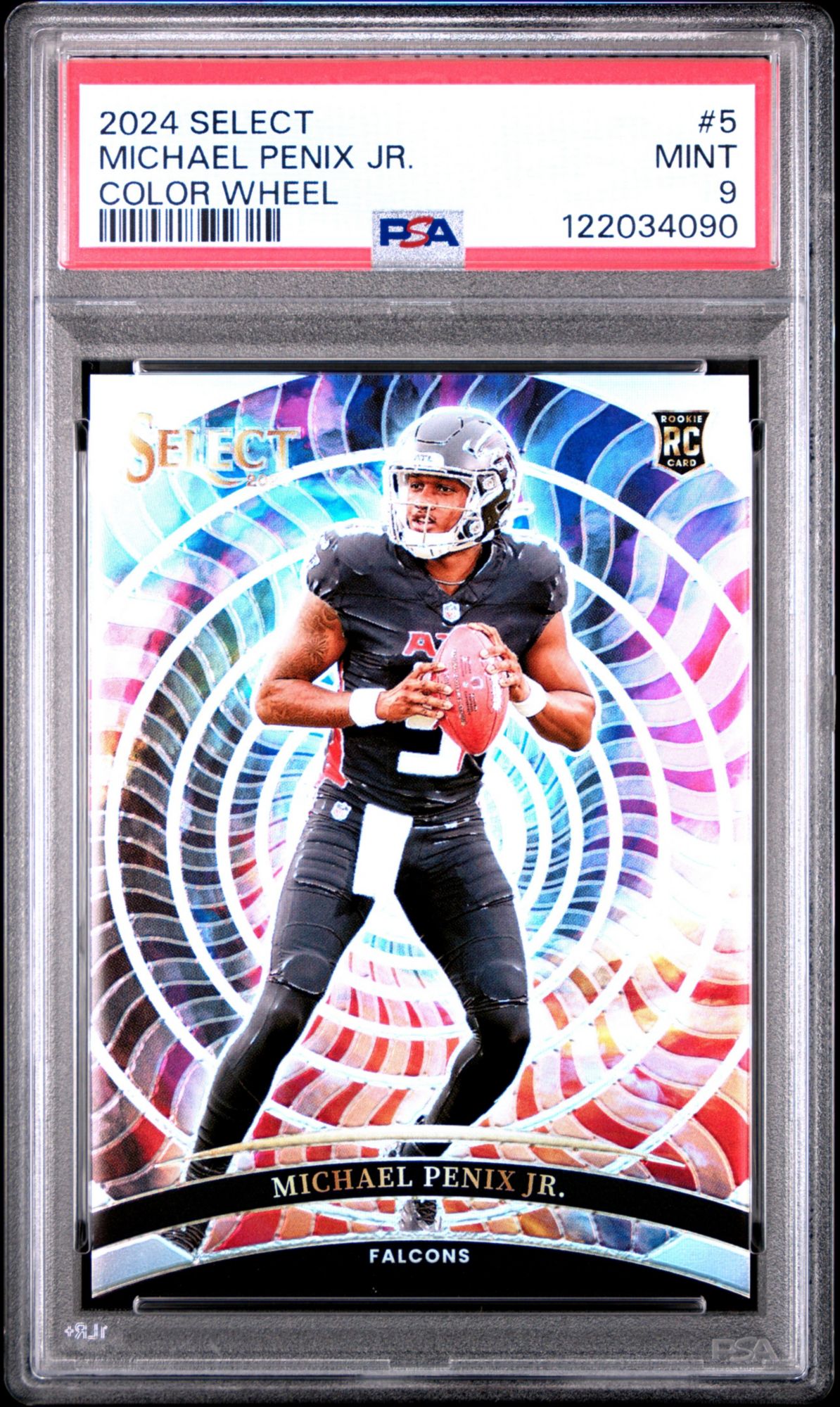 2024 Panini Select Color Wheel 5 Michael Penix Jr. PSA 9