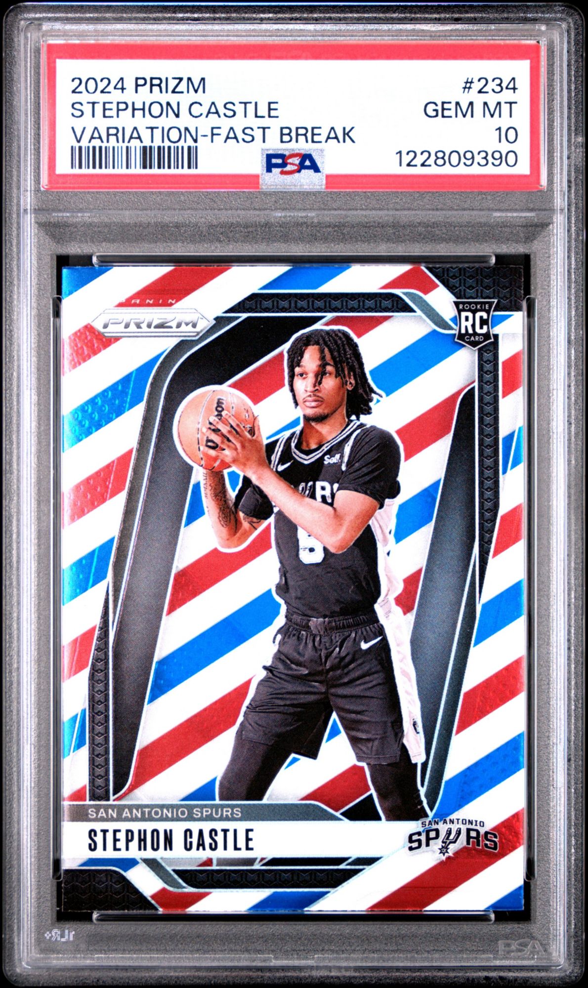 2024 Panini Prizm 234 Stephon Castle Variation-Fast Break PSA 10