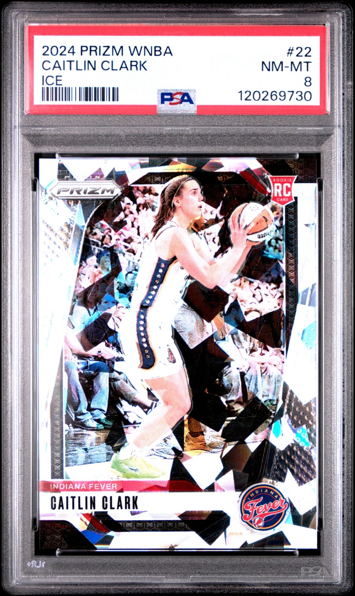 2024 Panini Prizm WNBA 22 Caitlin Clark Ice PSA 8