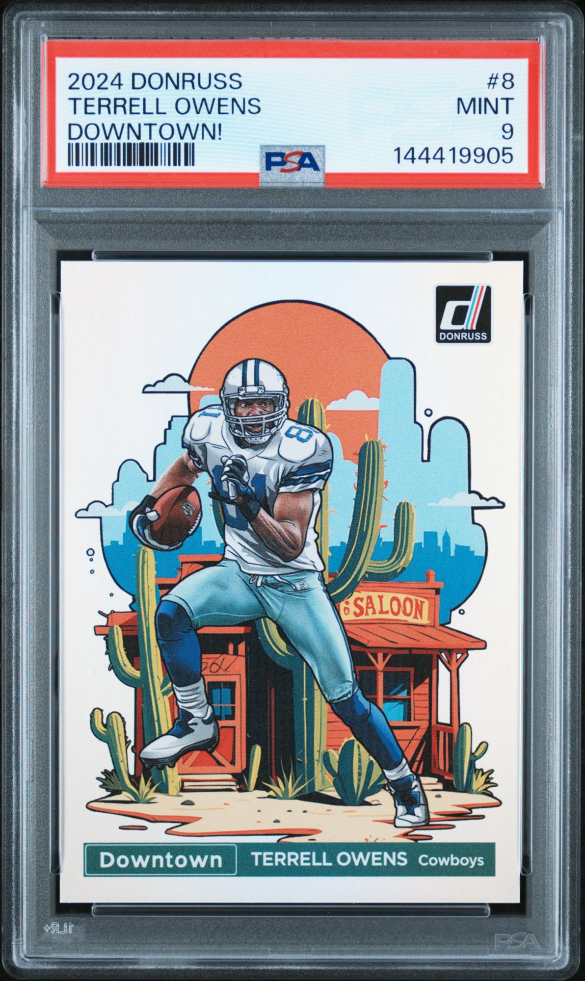 2024 Panini Donruss Downtown! 8 Terrell Owens PSA 9