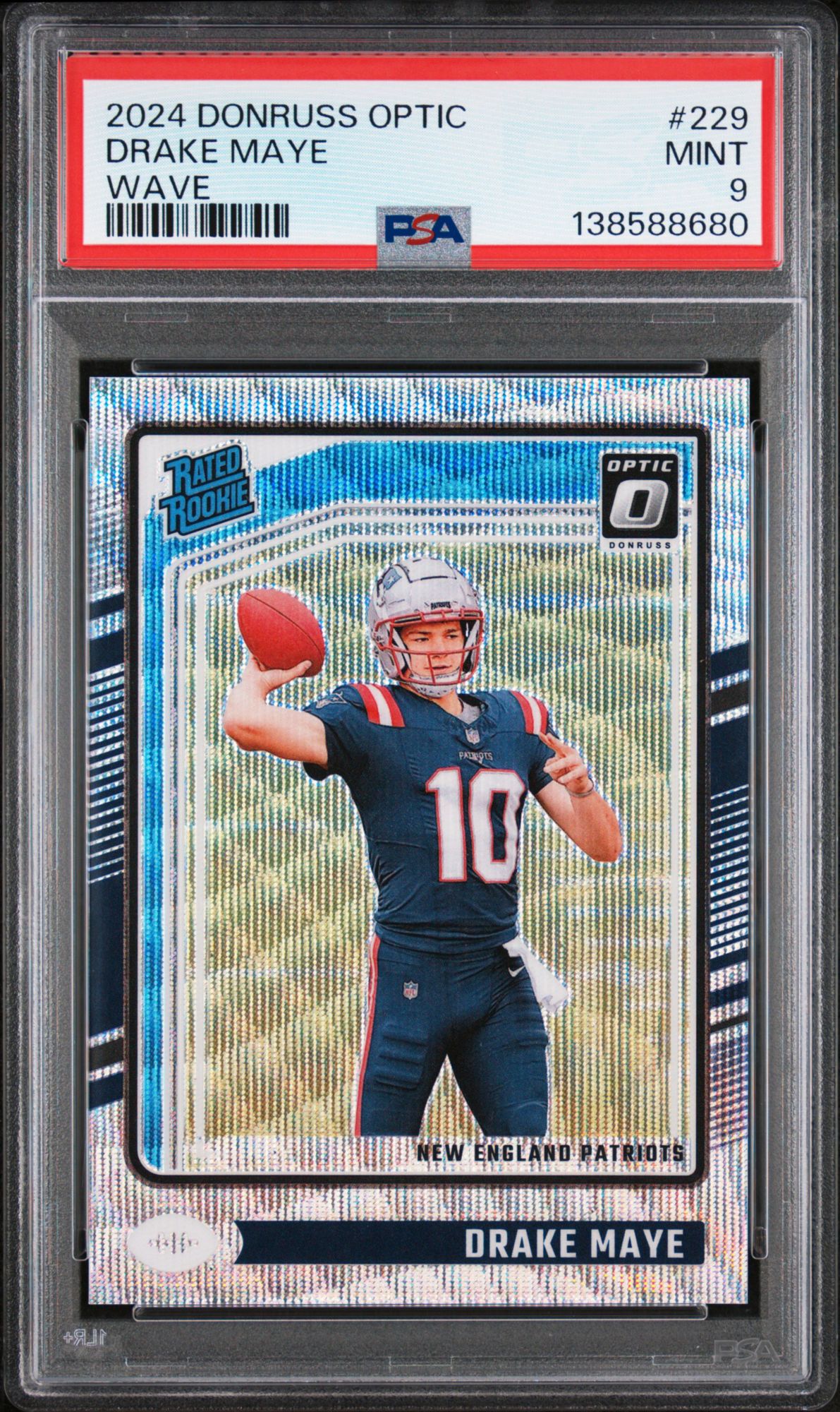 2024 Panini Donruss Optic 229 Drake Maye Wave PSA 9