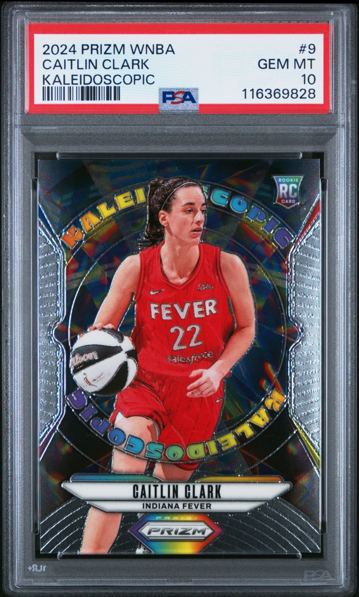 2024 Panini Prizm WNBA Kaleidoscopic 9 Caitlin Clark PSA 10