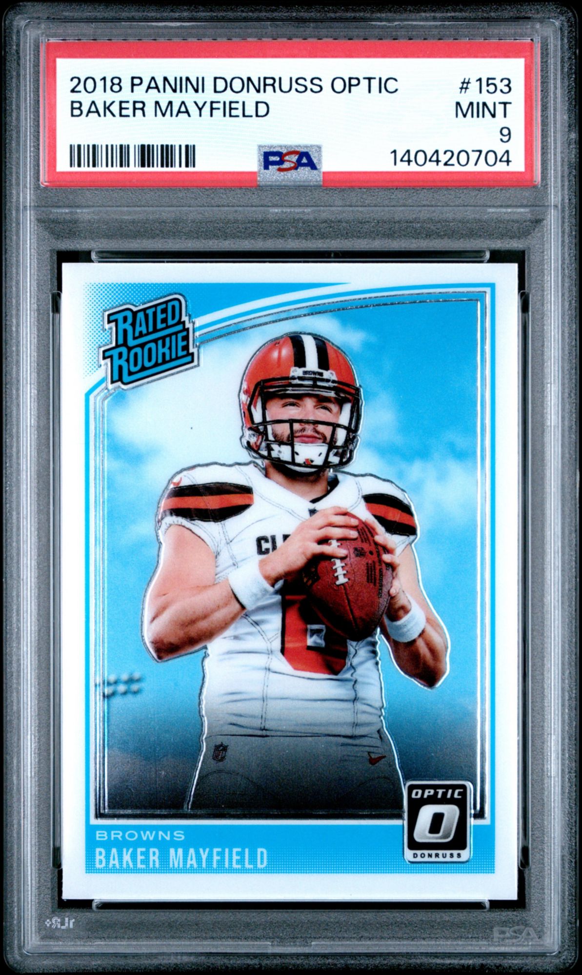 2018 Panini Donruss Optic 153 Baker Mayfield PSA 9