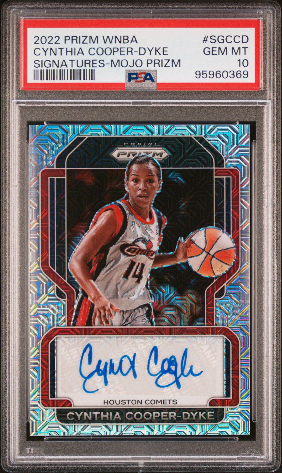 2022 Panini Prizm WNBA Signatures SGCCD Cynthia Cooper-Dyke Mojo Prizm PSA 10