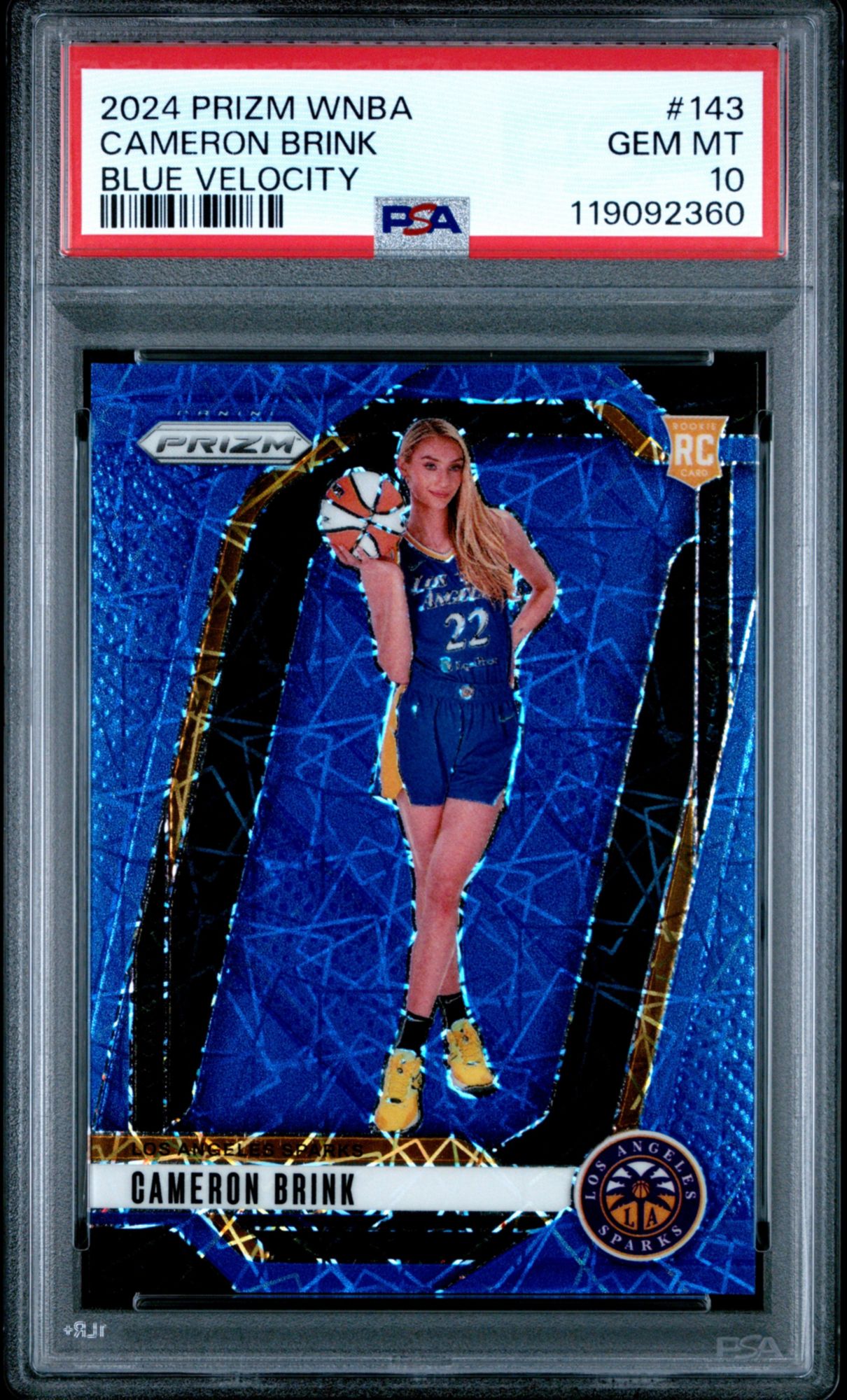 2024 Panini Prizm WNBA 143 Cameron Brink Blue Velocity PSA 10
