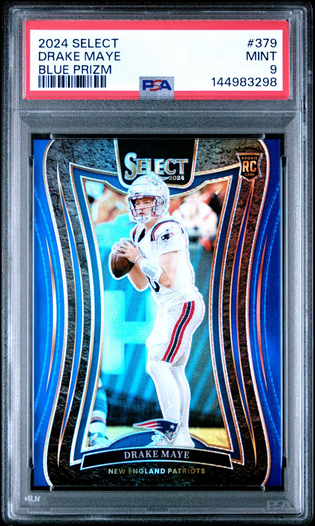 2024 Panini Select 379 Drake Maye Blue Prizm PSA 9