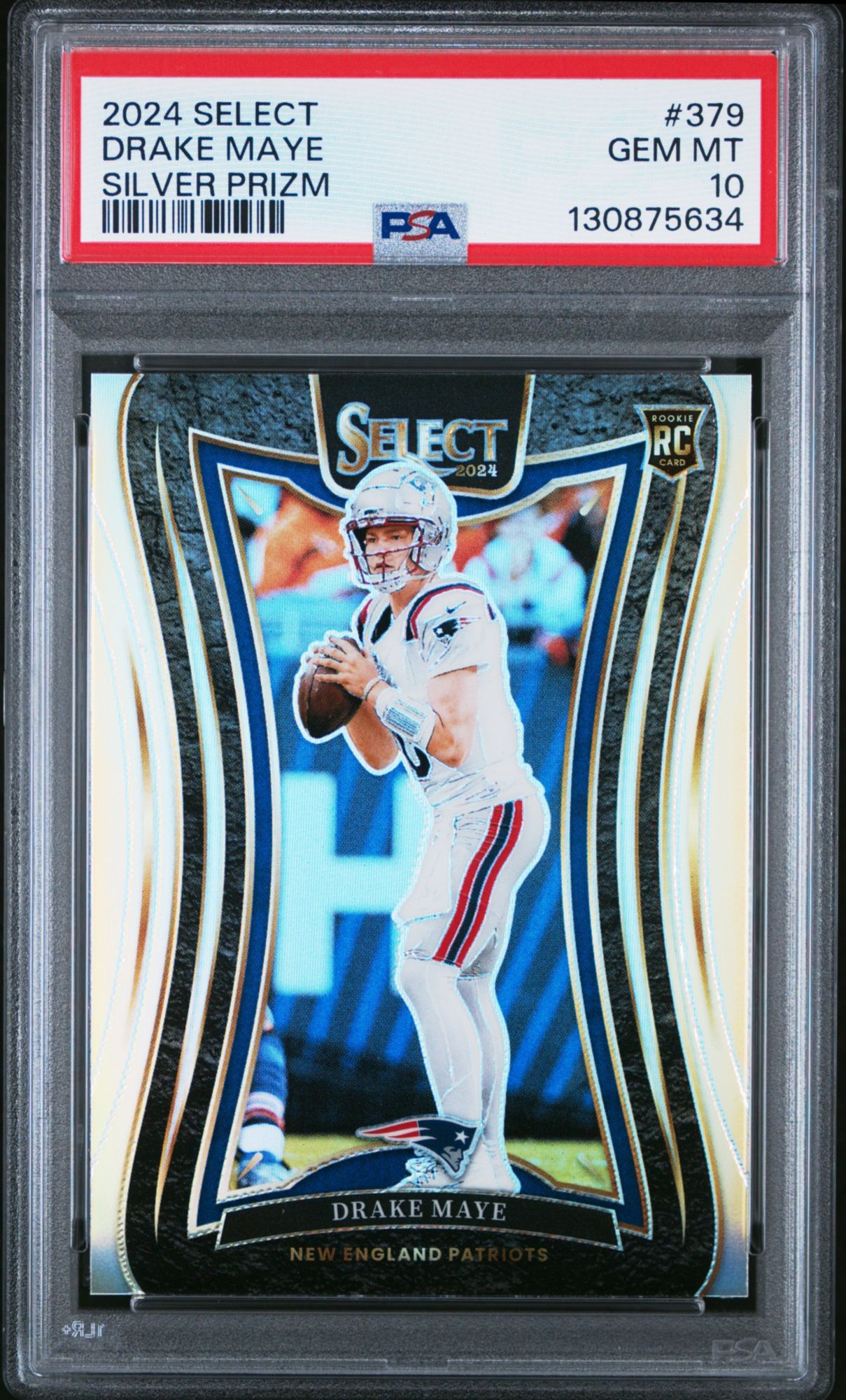 2024 Panini Select 379 Drake Maye Silver Prizm PSA 10