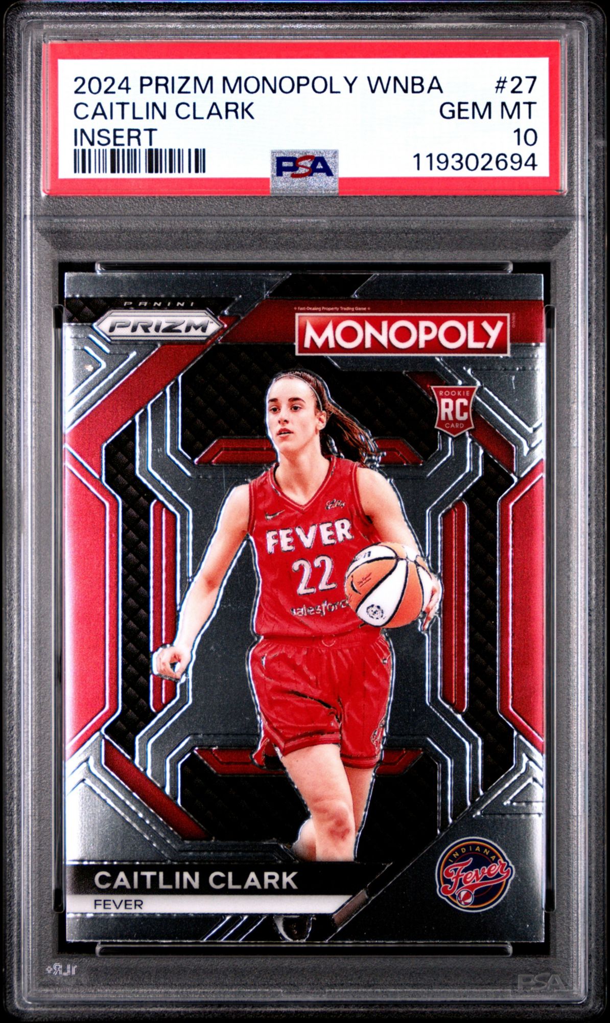 2024 Panini Prizm Monopoly WNBA Insert 27 Caitlin Clark PSA 10