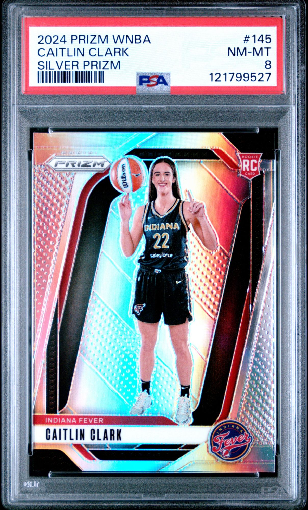 2024 Panini Prizm WNBA 145 Caitlin Clark Silver Prizm PSA 8
