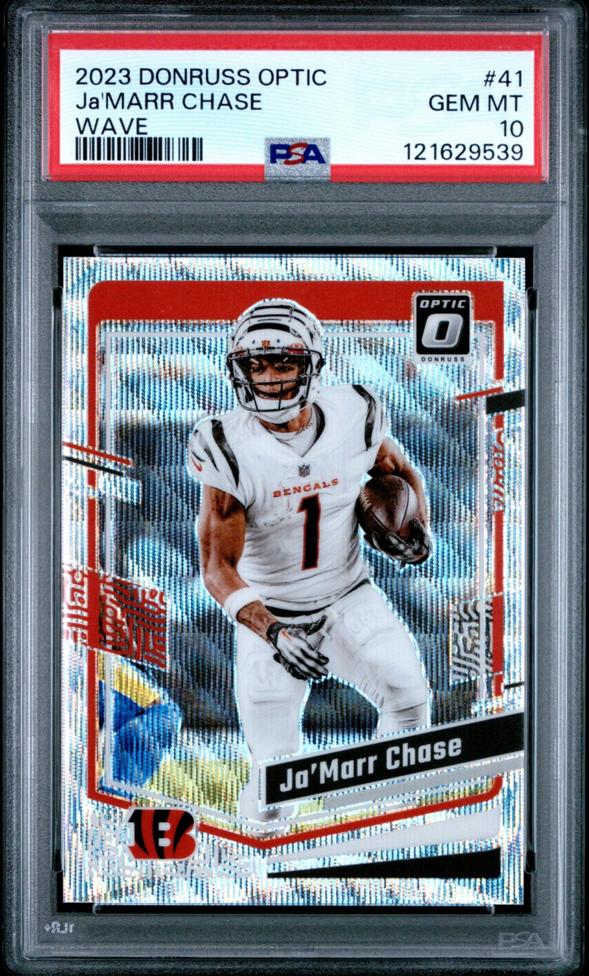 2023 Panini Donruss Optic 41 Ja'marr Chase Wave PSA 10