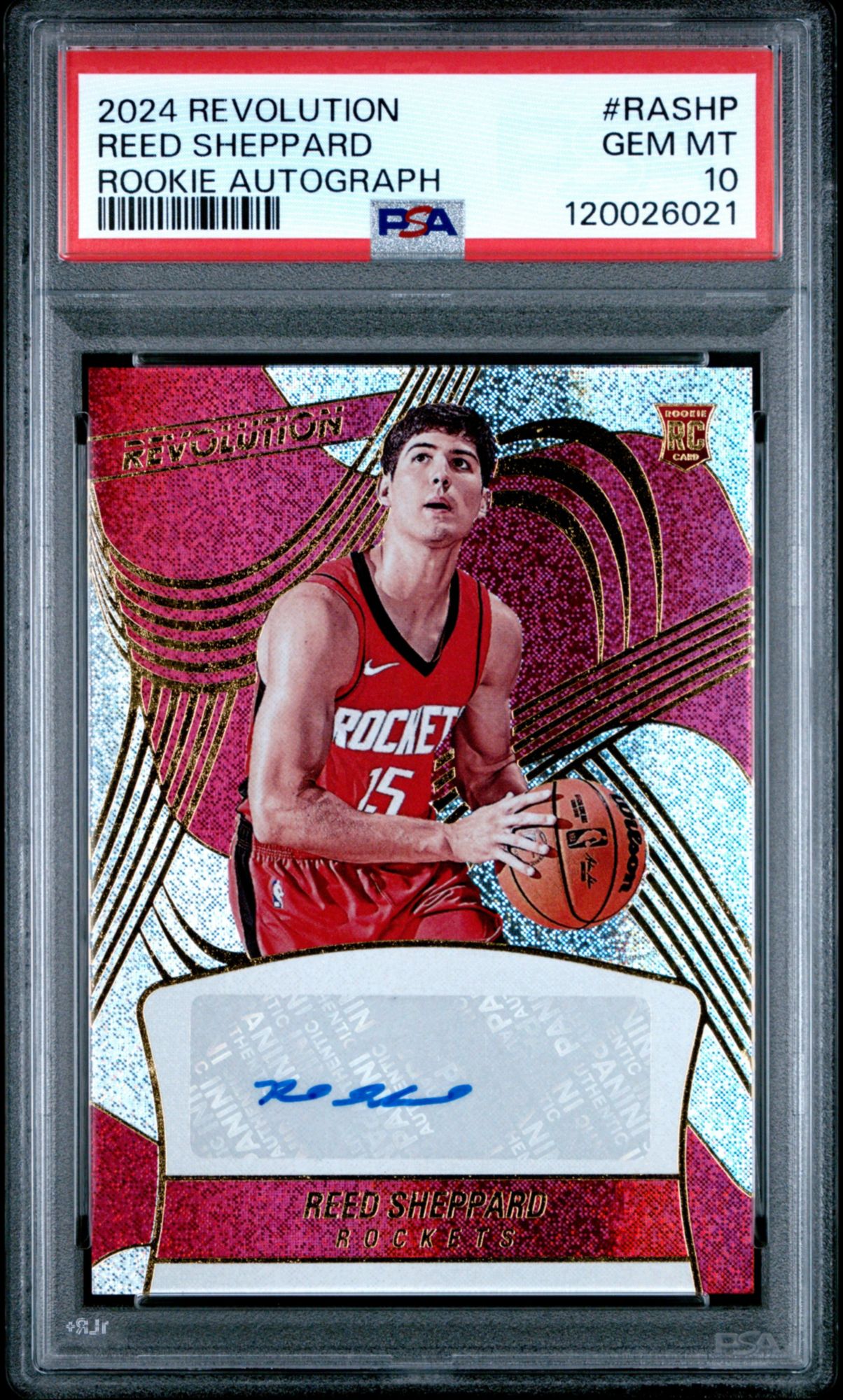 2024 Panini Revolution Rookie Autographs RASHP Reed Sheppard PSA 10
