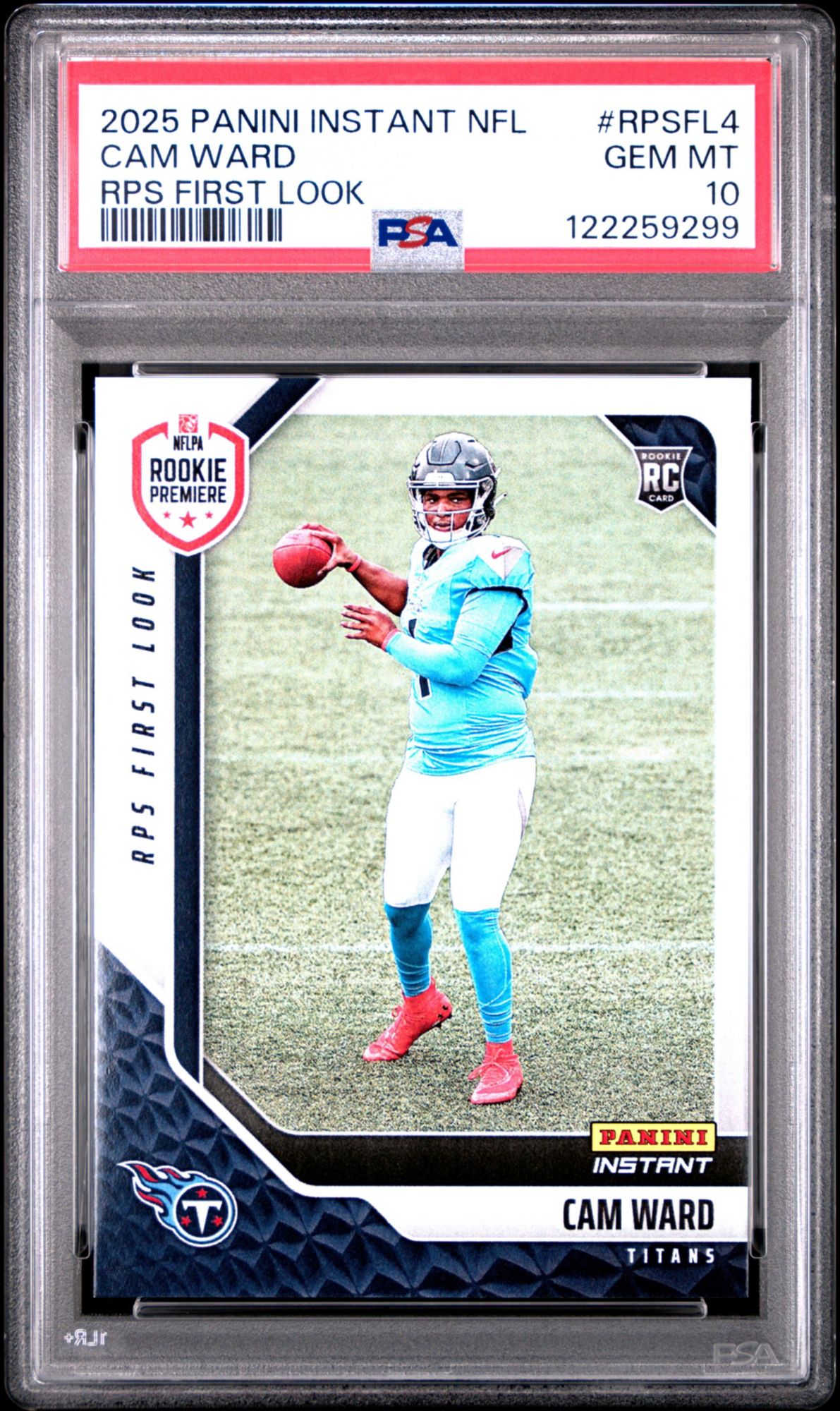 2025 Panini Instant NFL RPS First Look RPSFL4 Cam Ward  PSA 10
