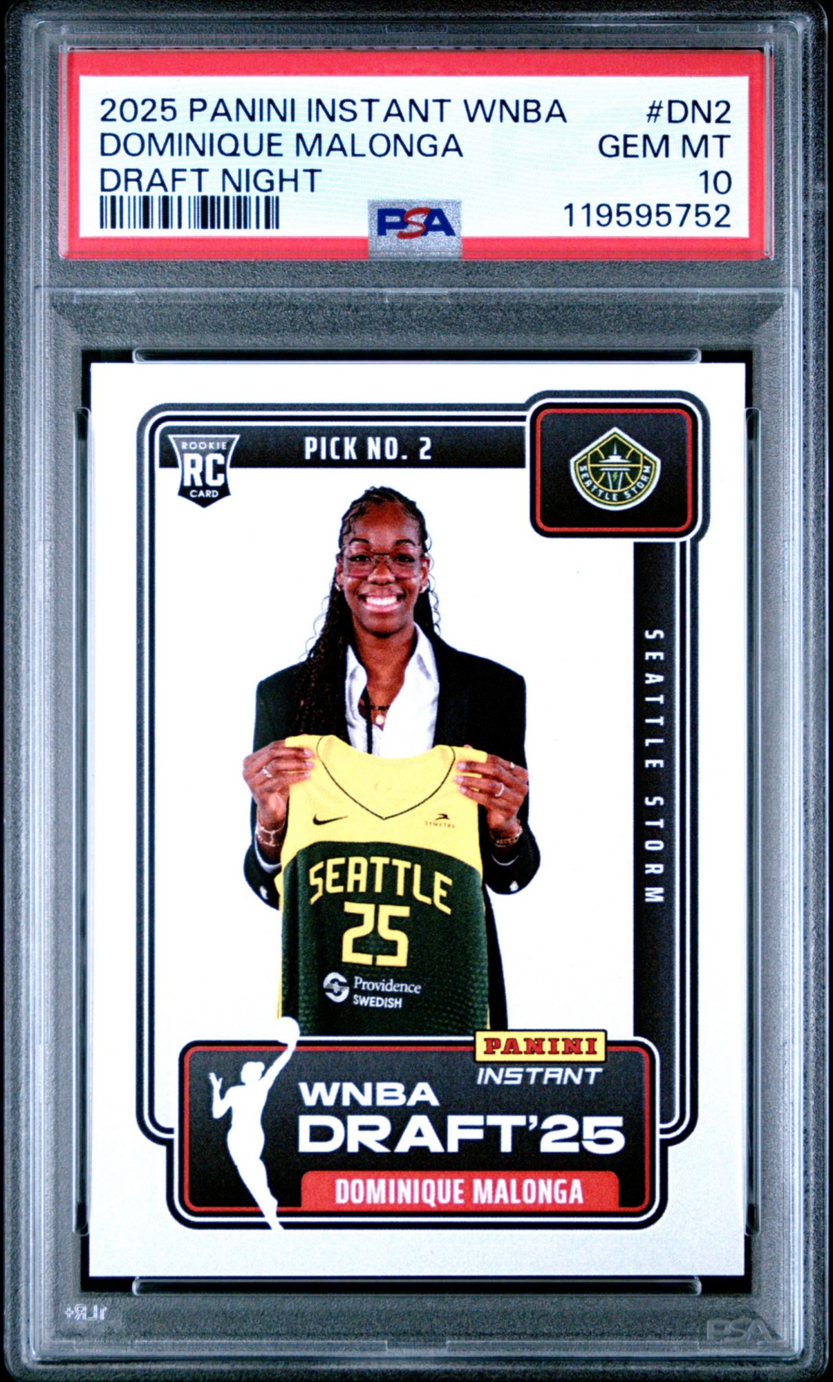 2025 Panini Instant WNBA Draft Night Dn2 Dominique Malonga  PSA 10
