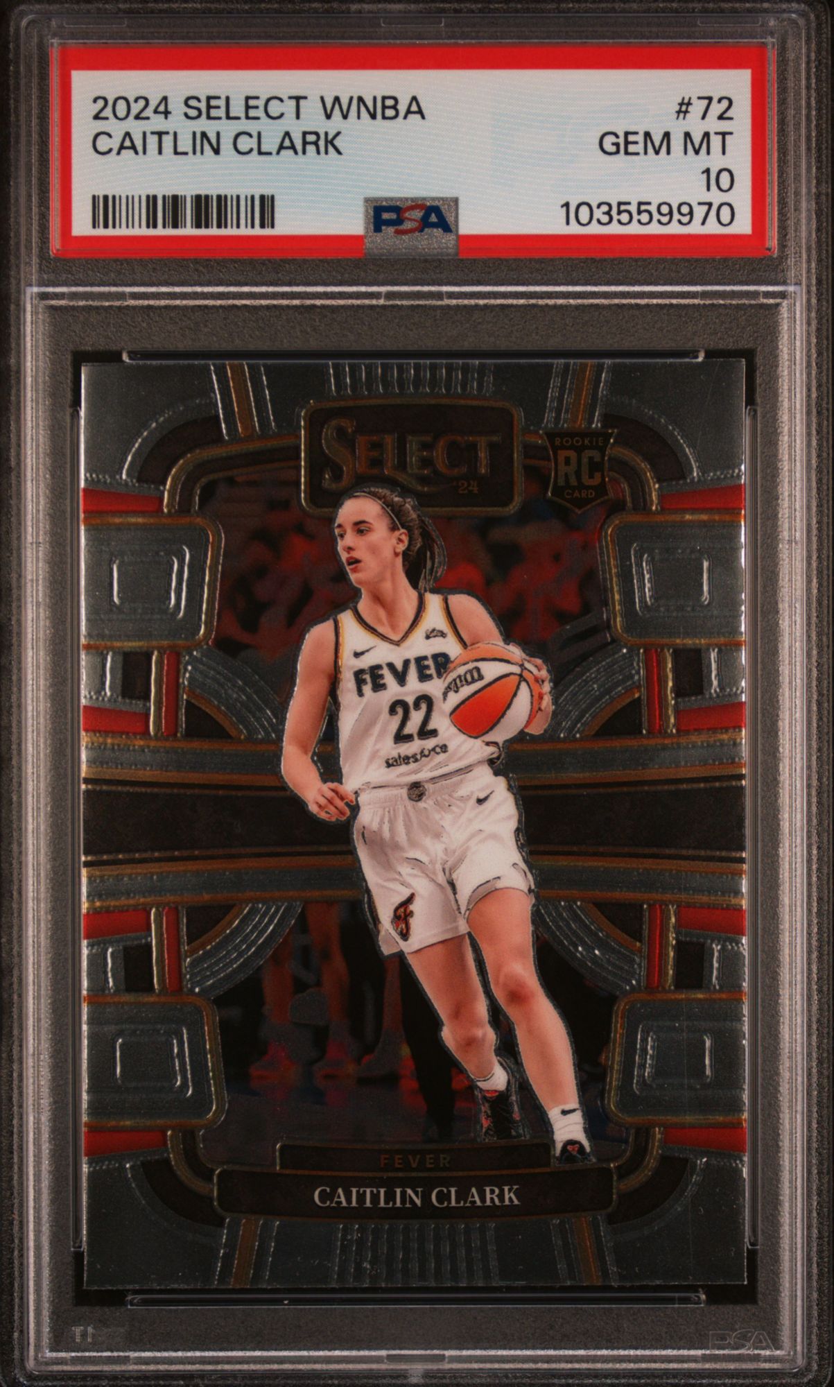 2024 Panini Select WNBA 72 Caitlin Clark PSA 10