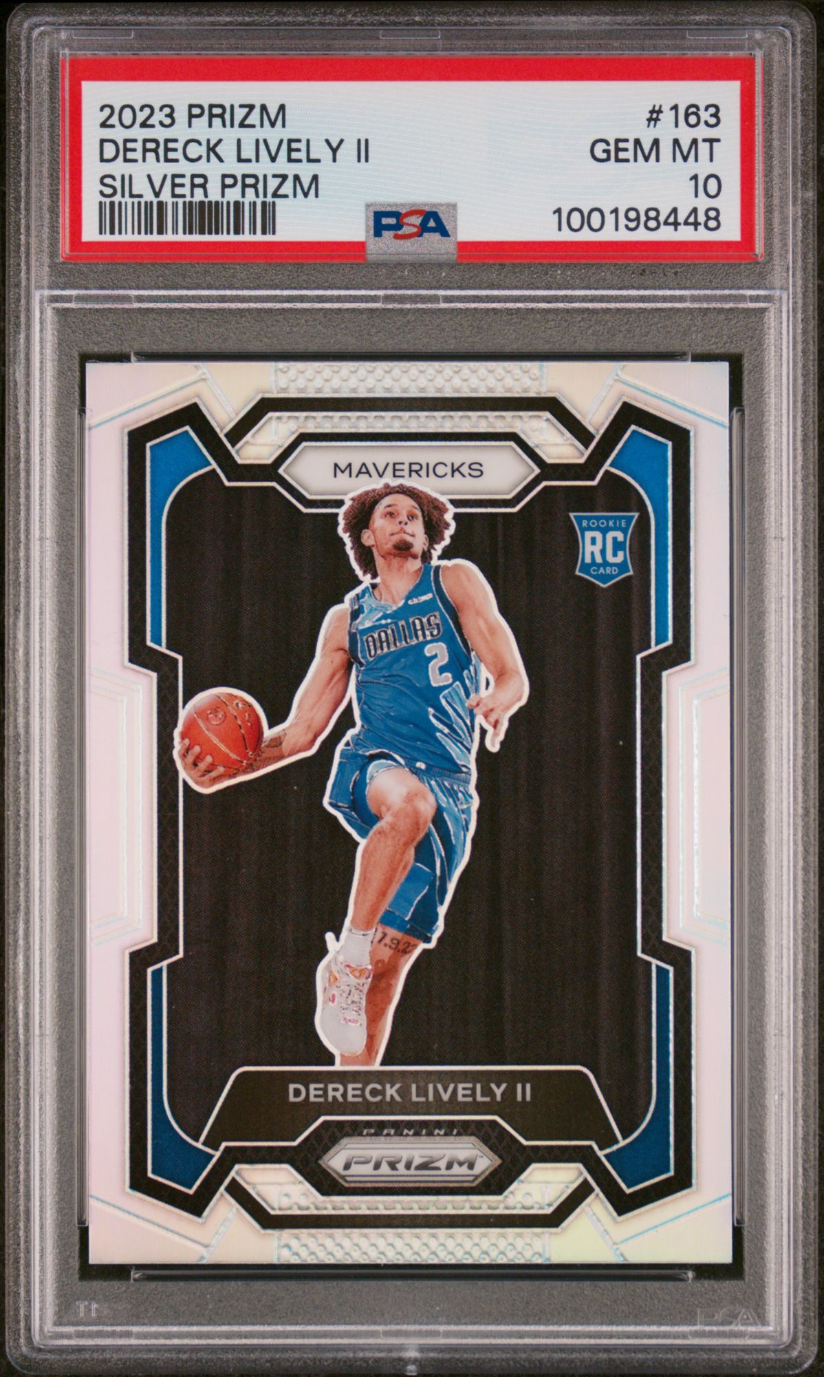 2023 Panini Prizm 163 Dereck Lively LI Silver Prizm PSA 10