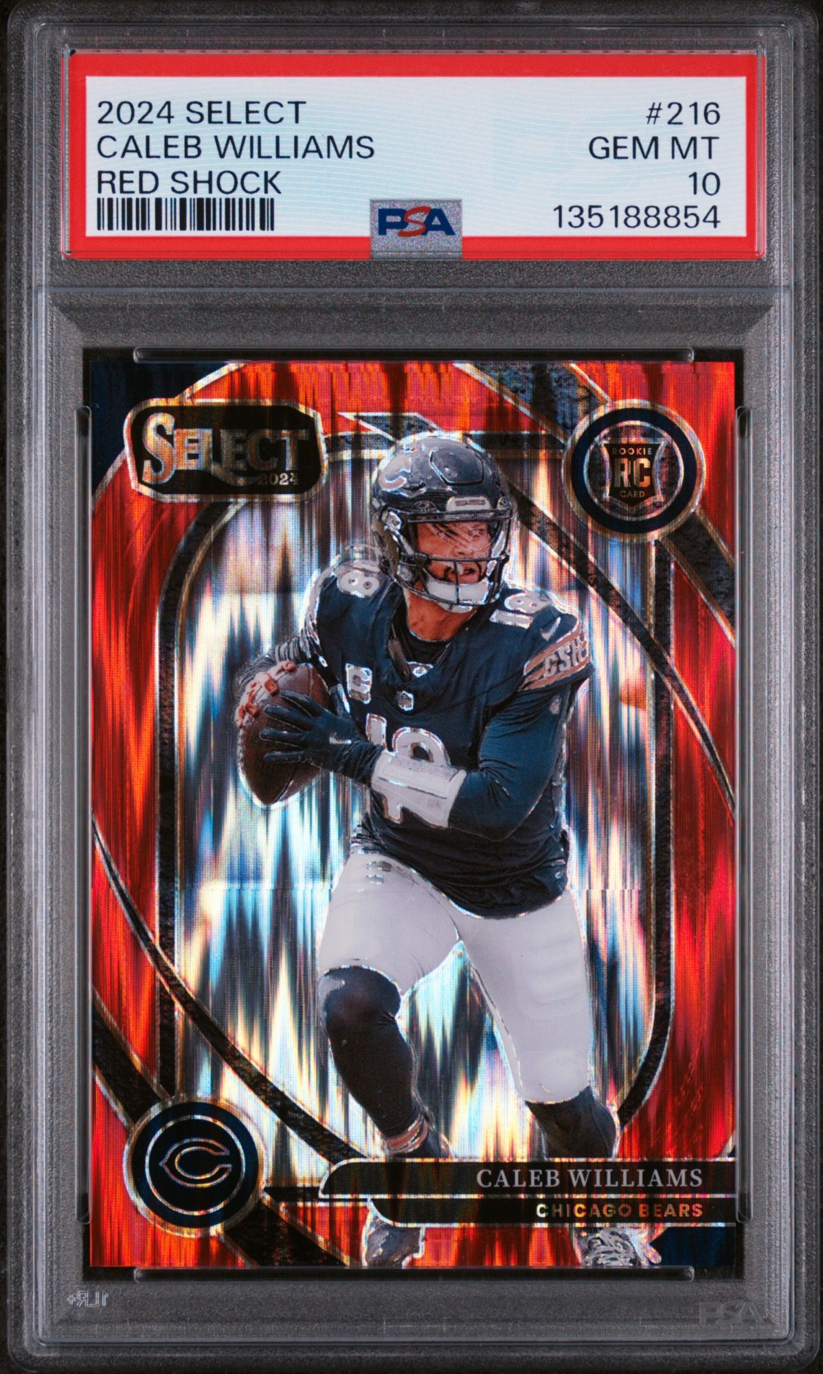 2024 Panini Select 216 Caleb Williams Red Shock PSA 10