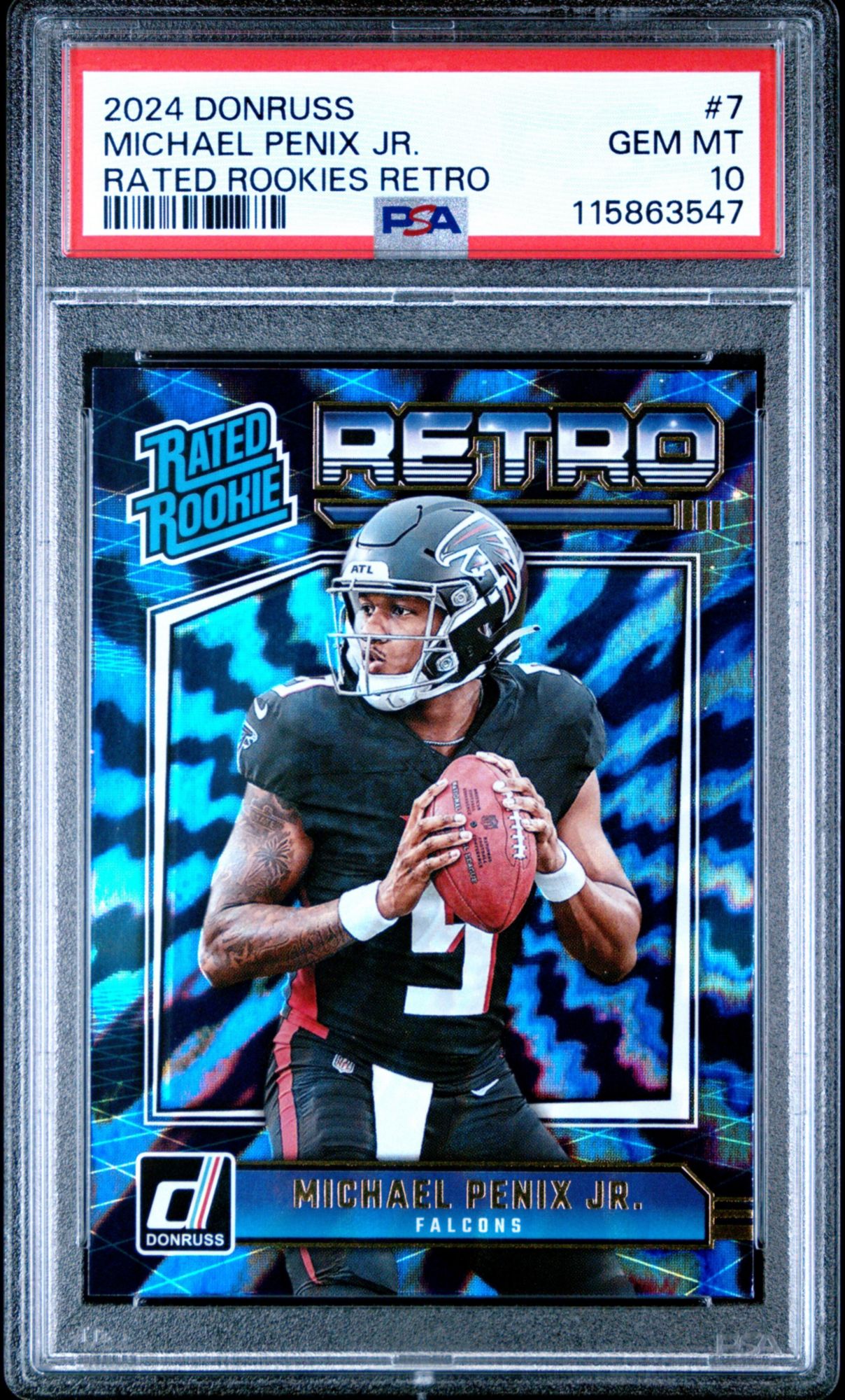 2024 Panini Donruss Rated Rookies Retro 7 Michael Penix Jr. PSA 10