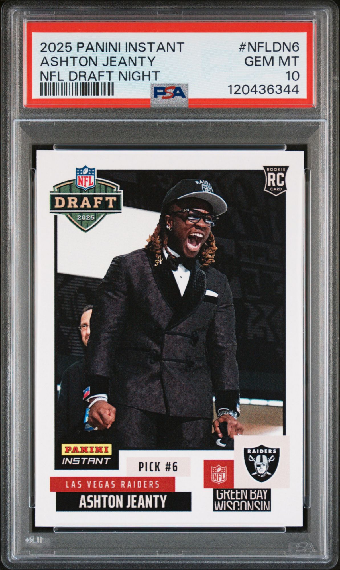 2025 Panini Instant Nfl Draft Night Nfldn6 Ashton Jeanty PSA 10