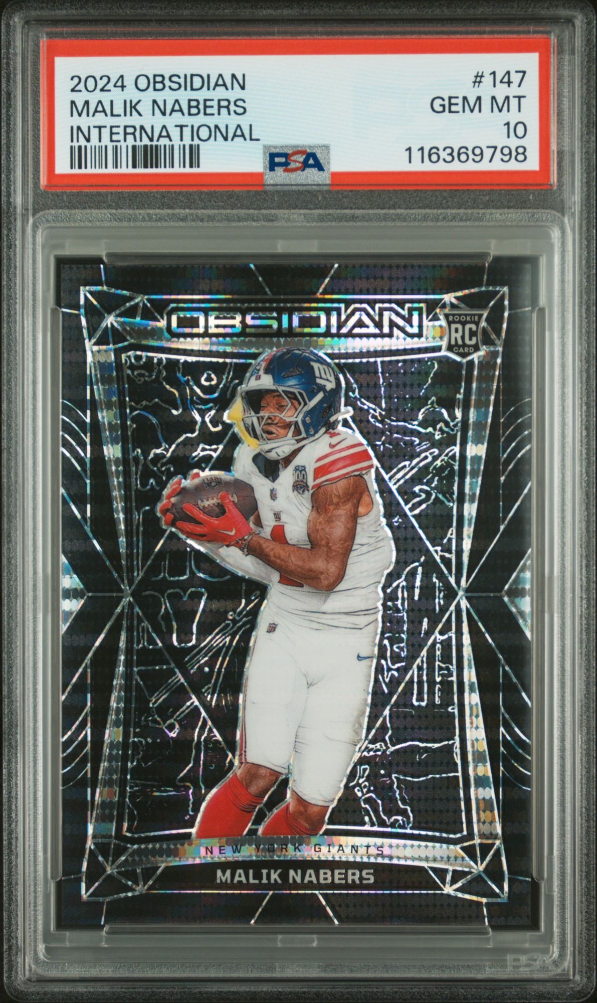 2024 Panini Obsidian 147 Malik Nabers International PSA 10