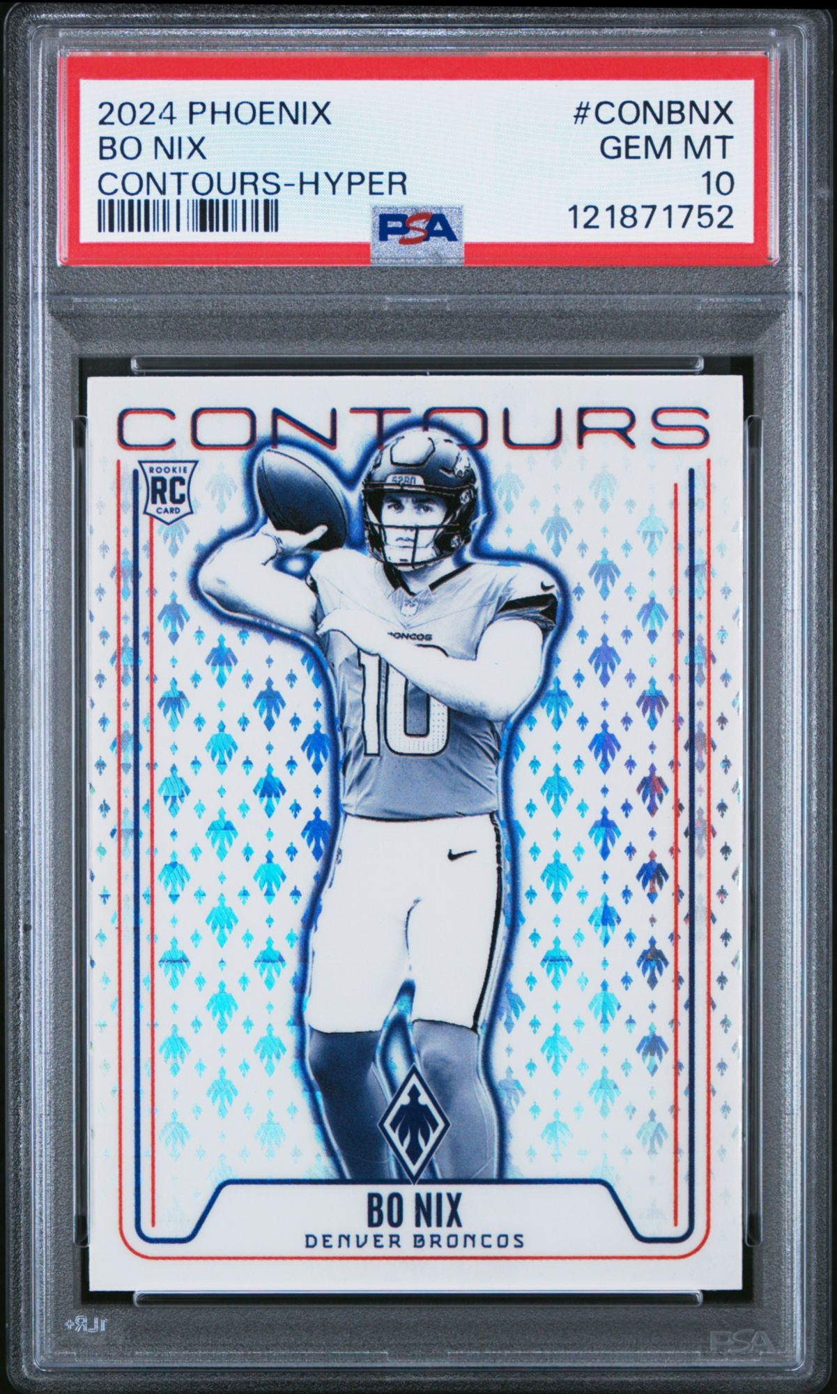 2024 Panini Phoenix Contours Conbnx Bo Nix Hyper PSA 10