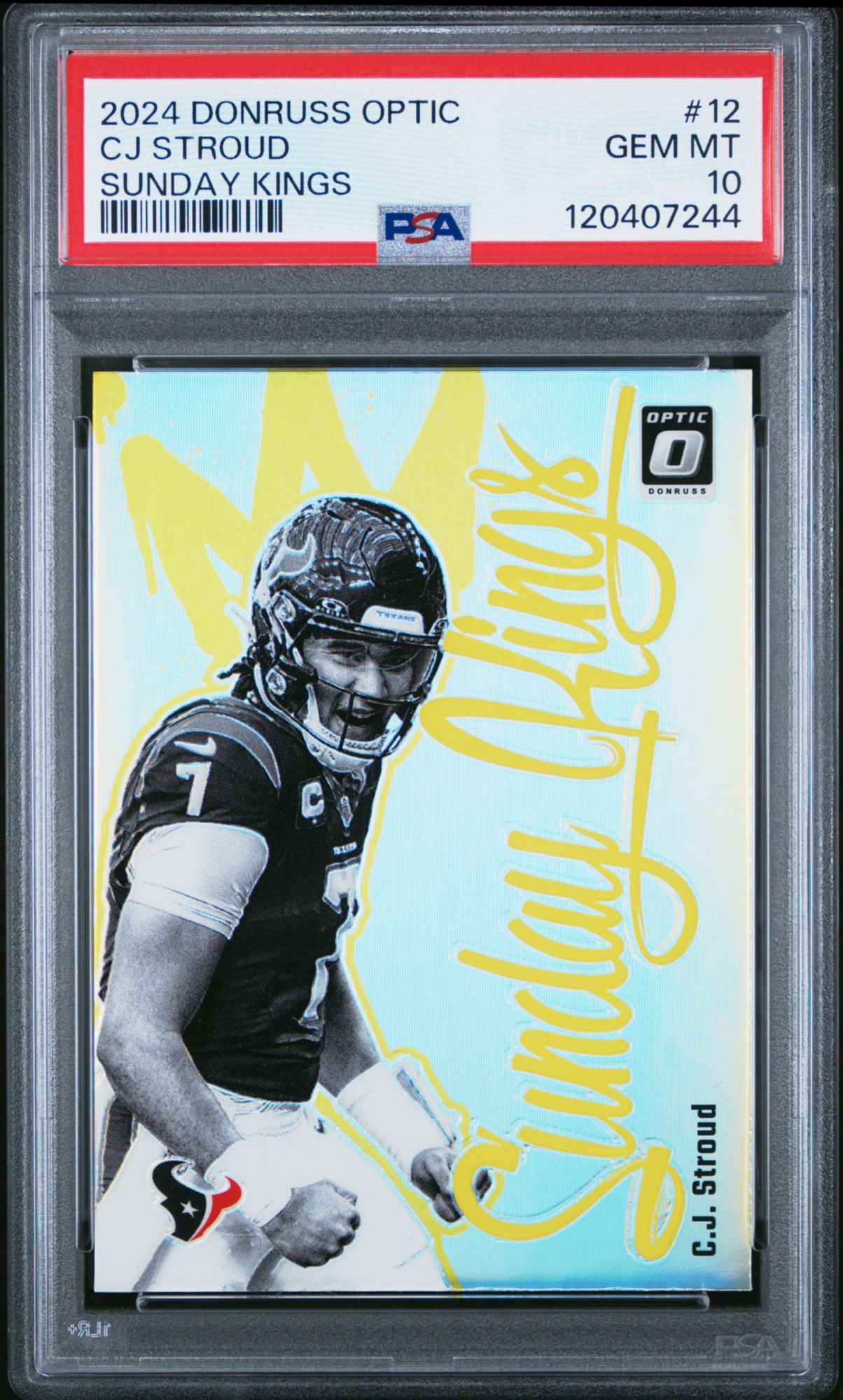 2024 Panini Donruss Optic Sunday Kings 12 Cj Stroud PSA 10