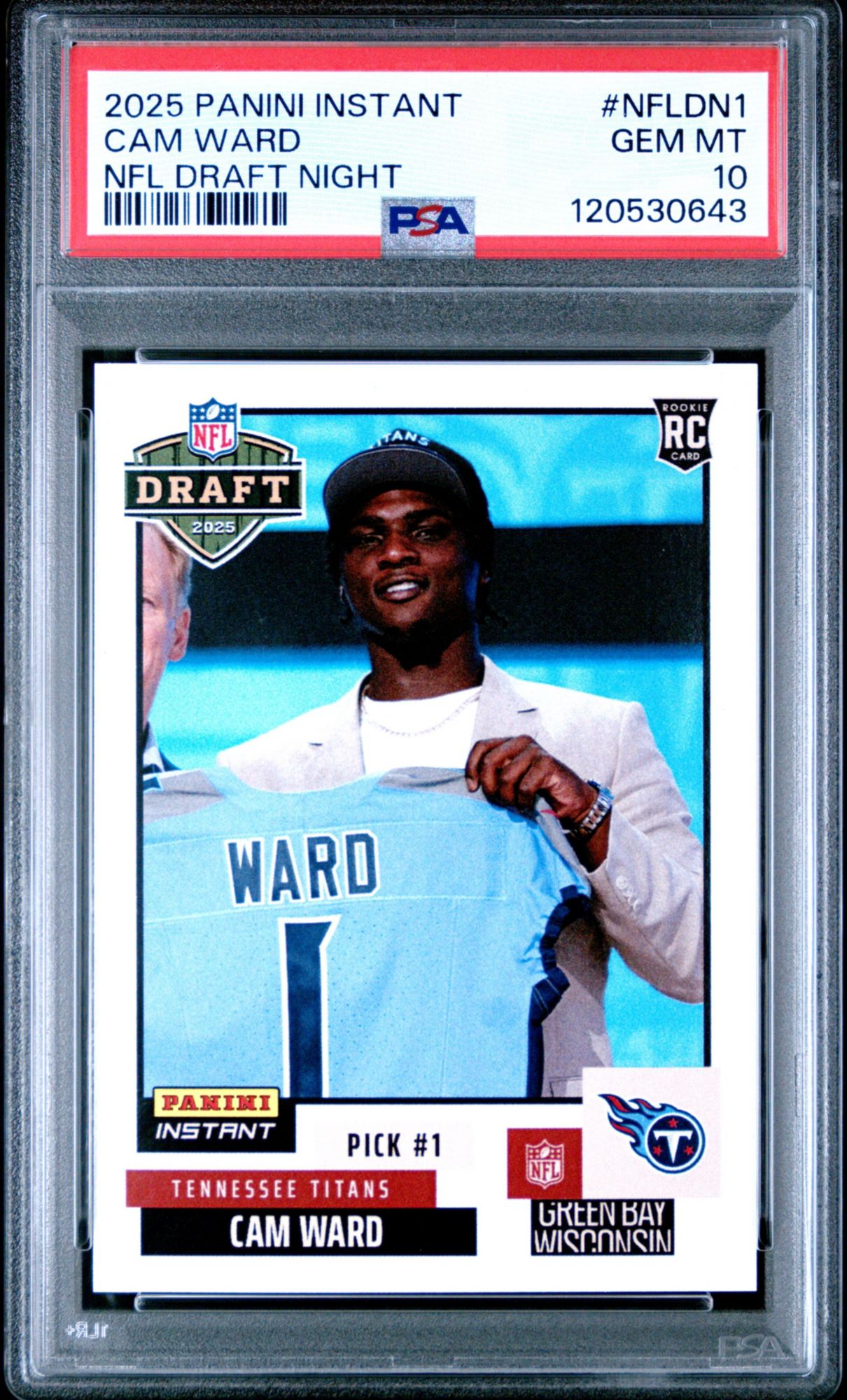 2025 Panini Instant Nfl Draft Night Nfldn1 Cam Ward PSA 10