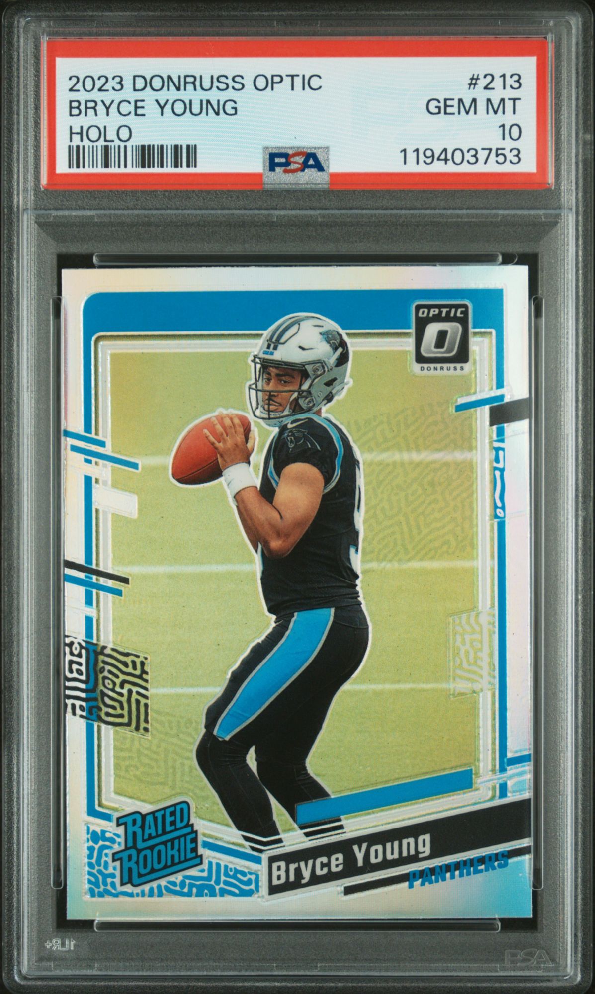 2023 Panini Donruss Optic 213 Bryce Young Holo PSA 10