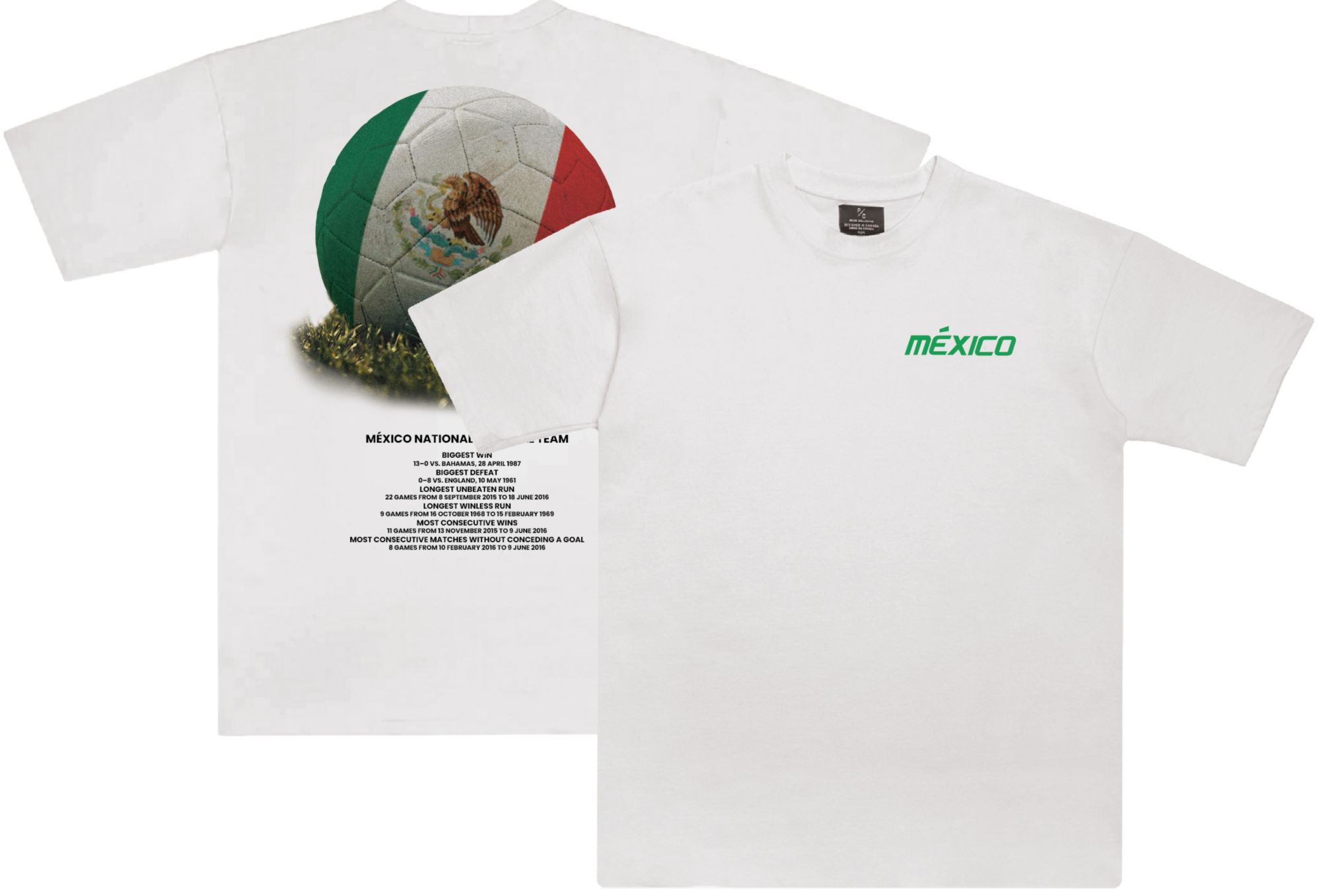 Peace Collective Adult Mexico White Soccer Ball T-Shirt